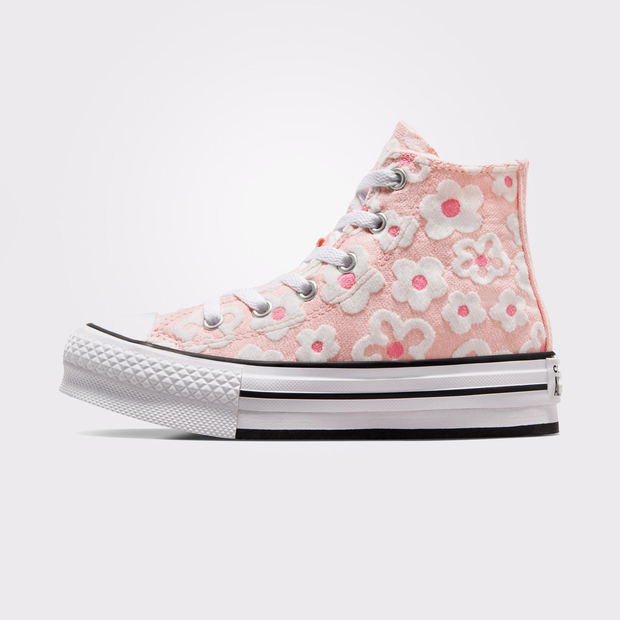 Converse Chuck Taylor All Star Lift Floral Embroidery Çocuk Pembe Platform Sneaker