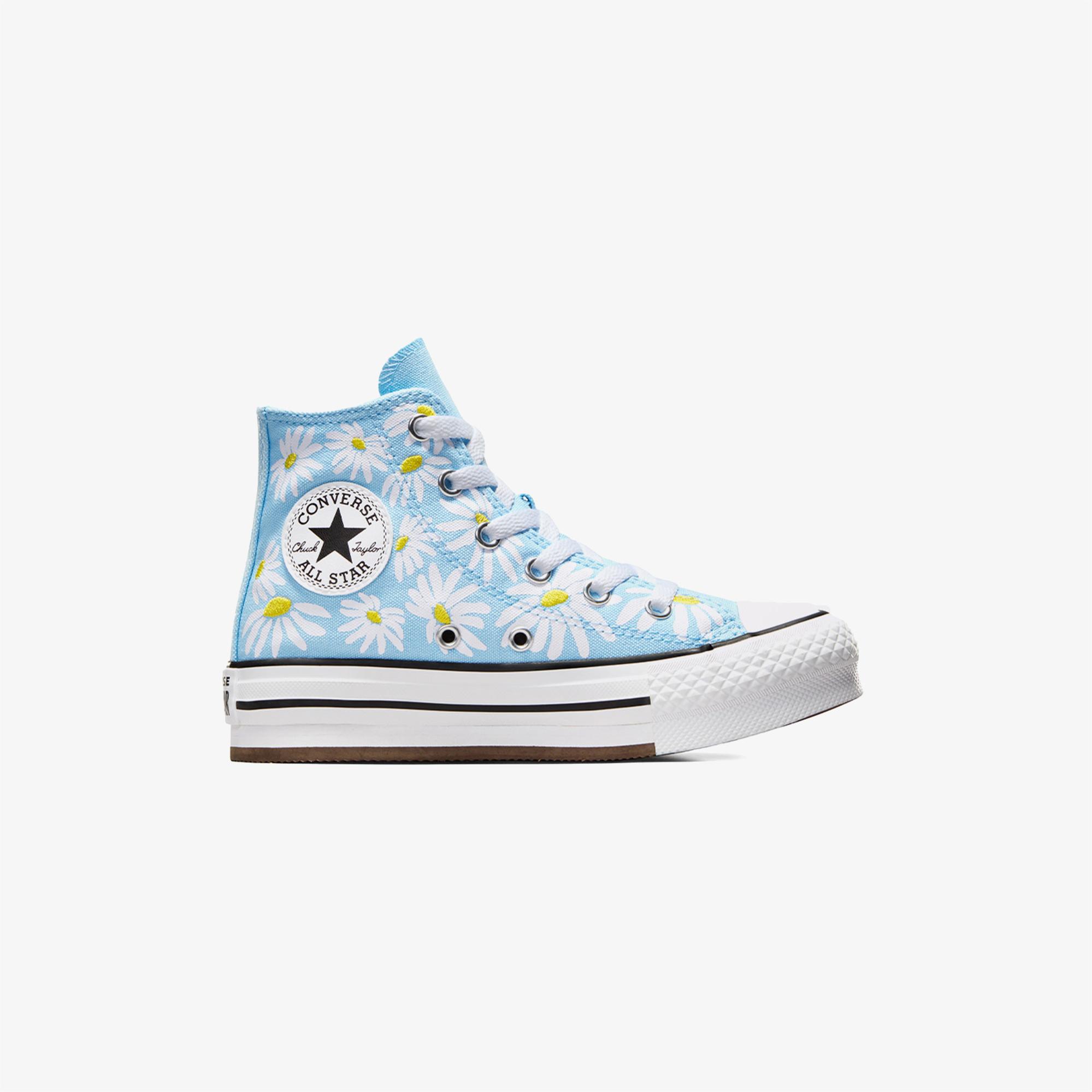 Converse Chuck Taylor All Star Lift Platform Floral Çocuk Mavi Sneaker