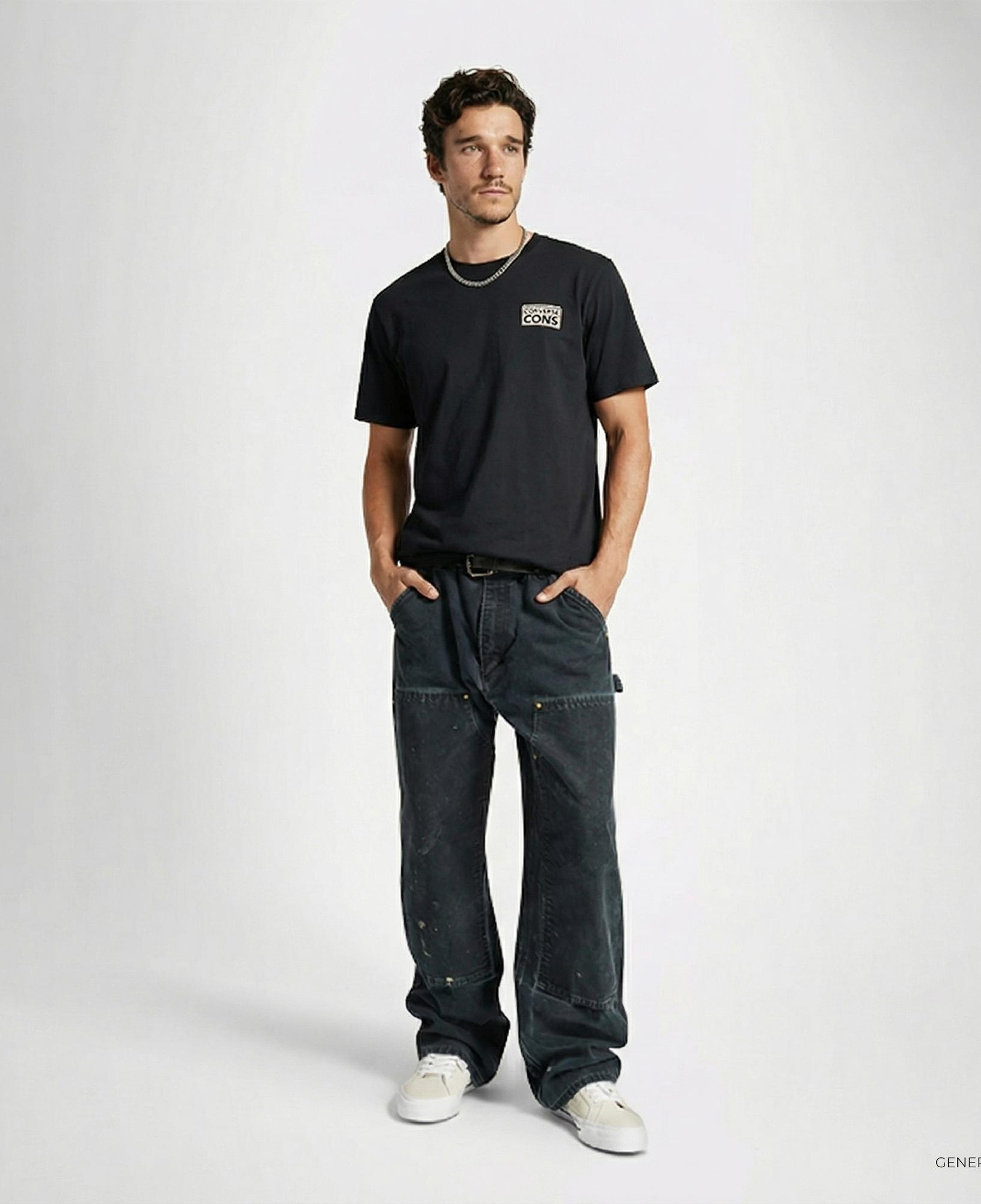 Converse Grafik Baskılı Erkek Siyah T-Shirt