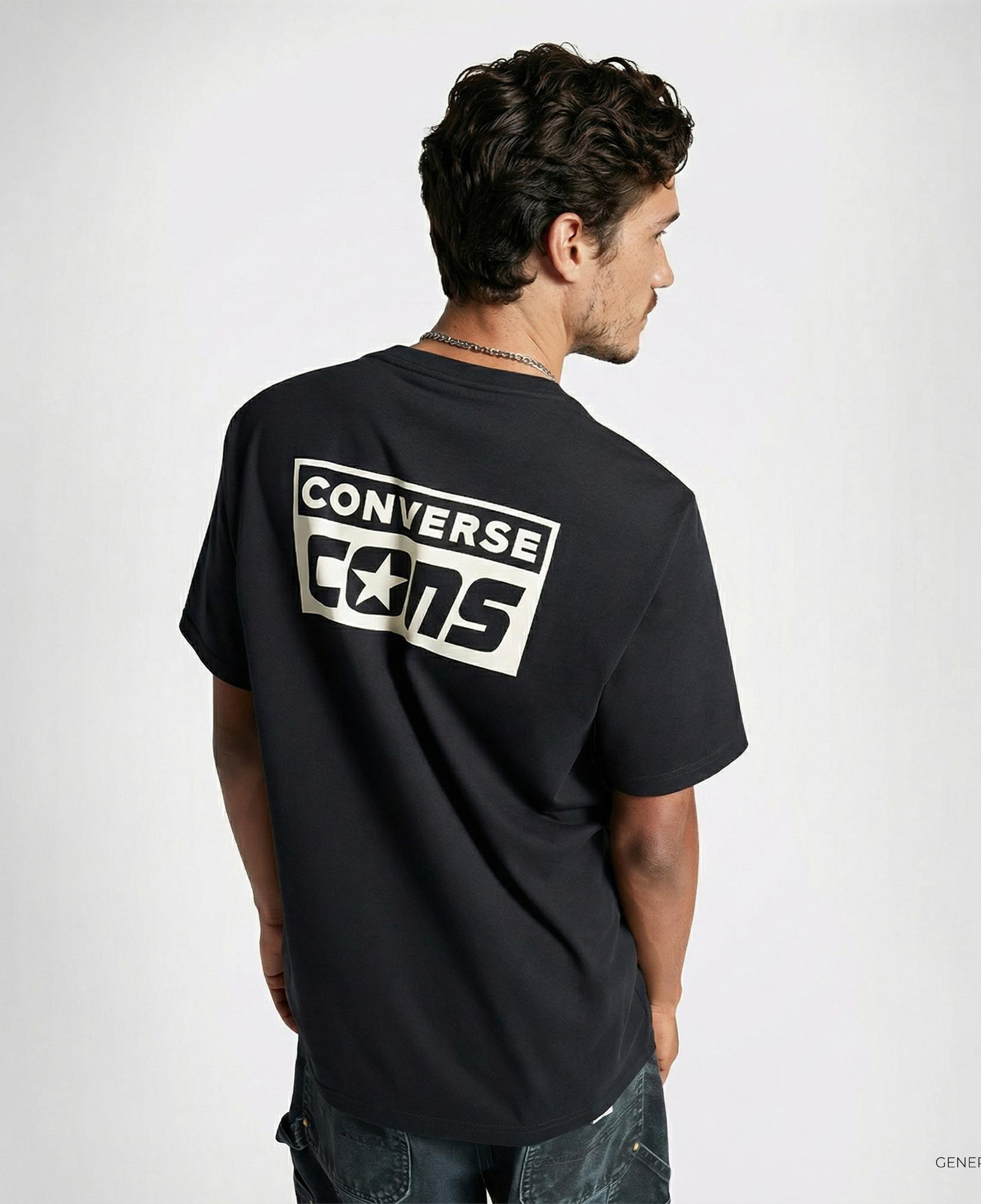 Converse Grafik Baskılı Erkek Siyah T-Shirt