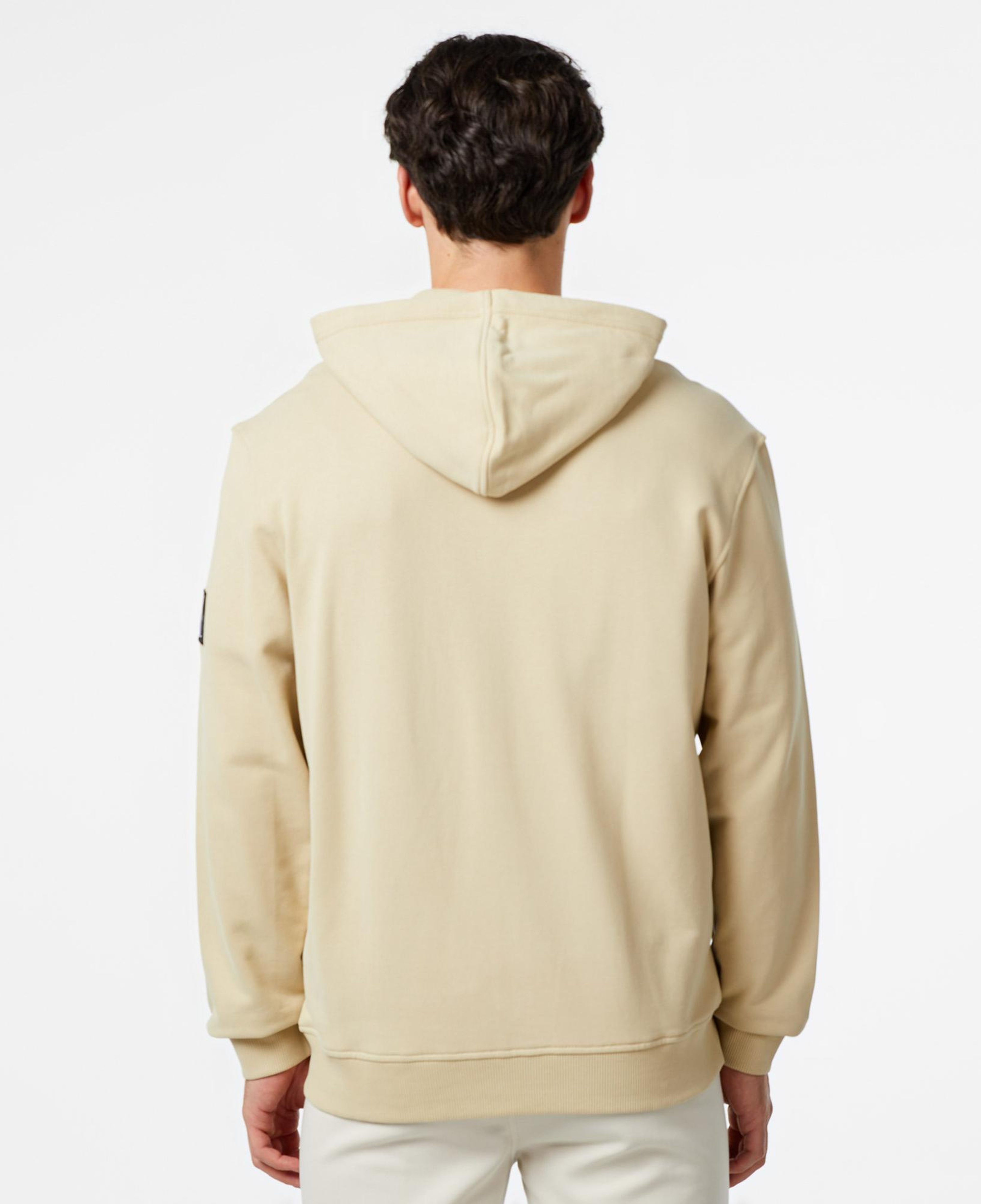 Calvin Klein Jeans Badge Zip Through Erkek Bej Hoodie