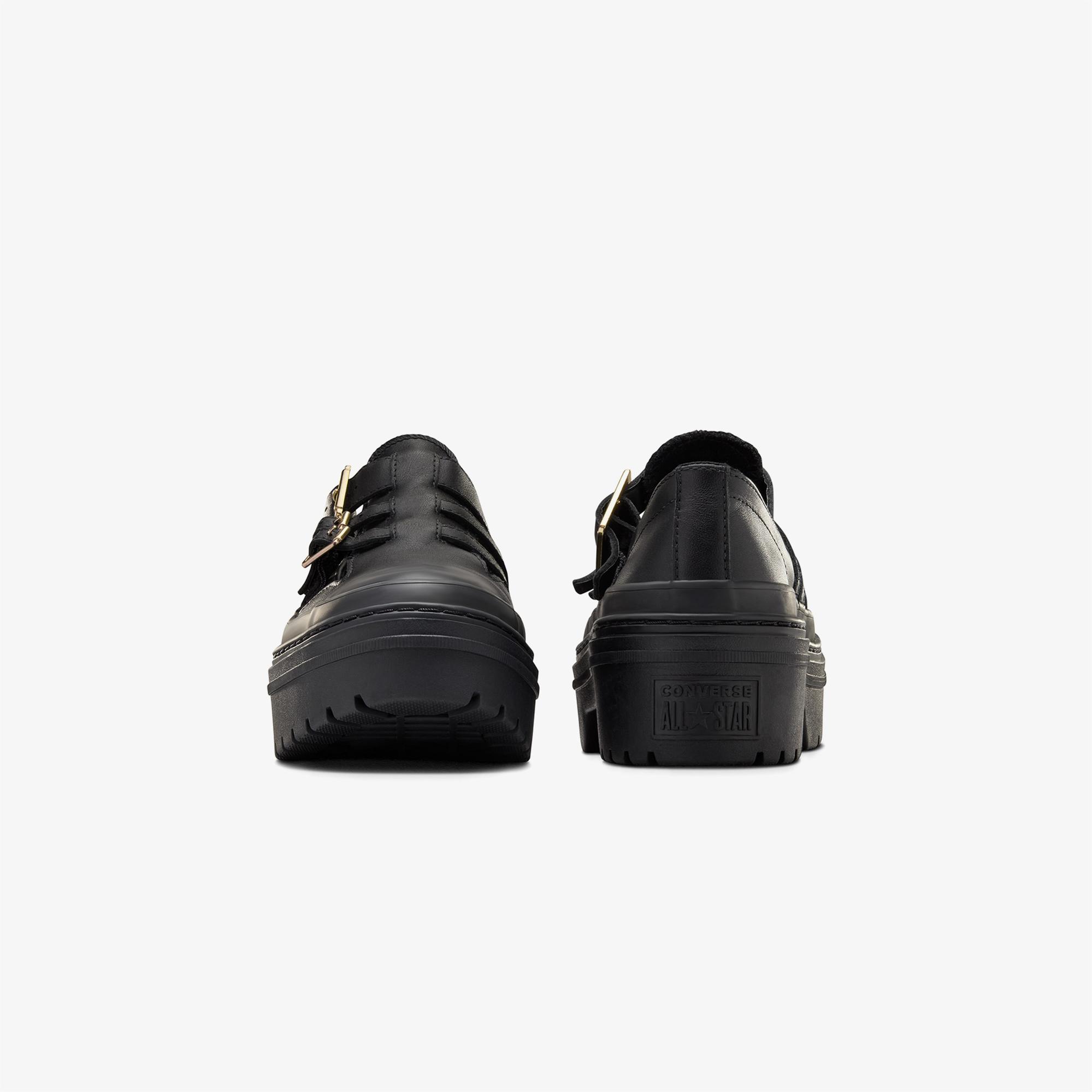 Converse Chuck Taylor All Star Lugged Heel Mary Jane Kadın Siyah Deri Platform Babet