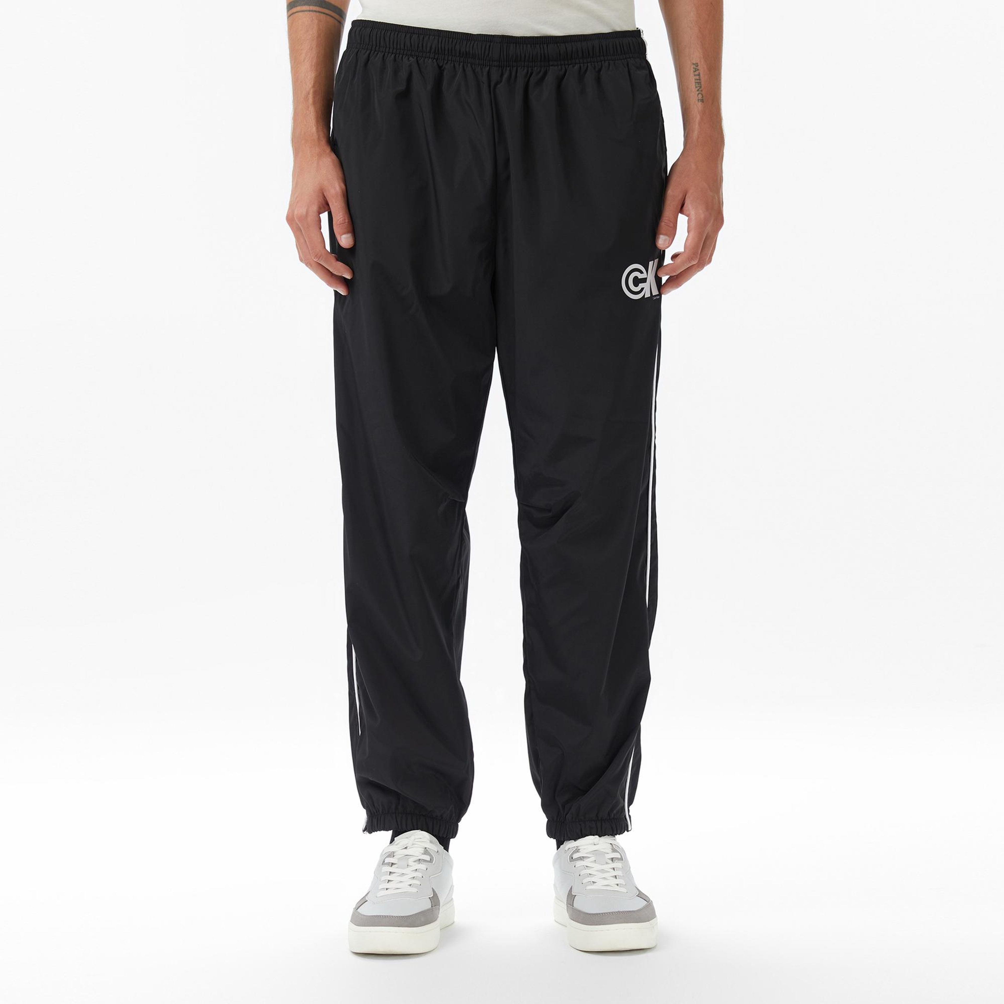 Calvin Klein Nylon Drawstring Straight Jogger Erkek Siyah Eşofman Altı