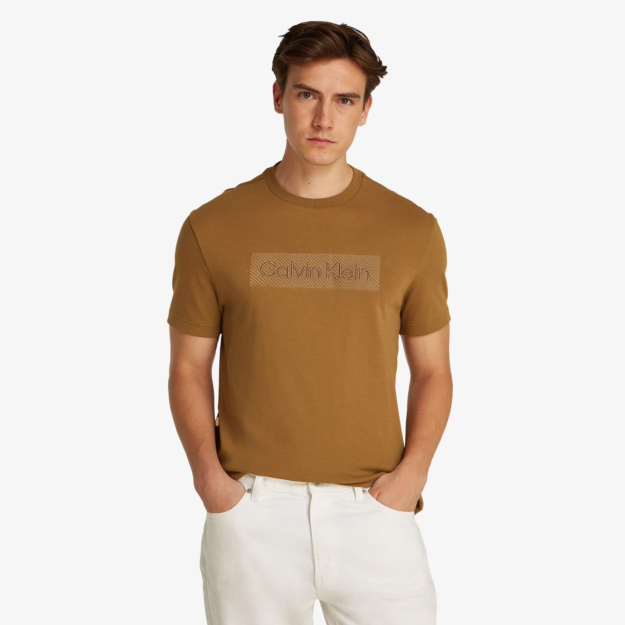 Calvin Klein Erkek Kahverengi T-Shirt