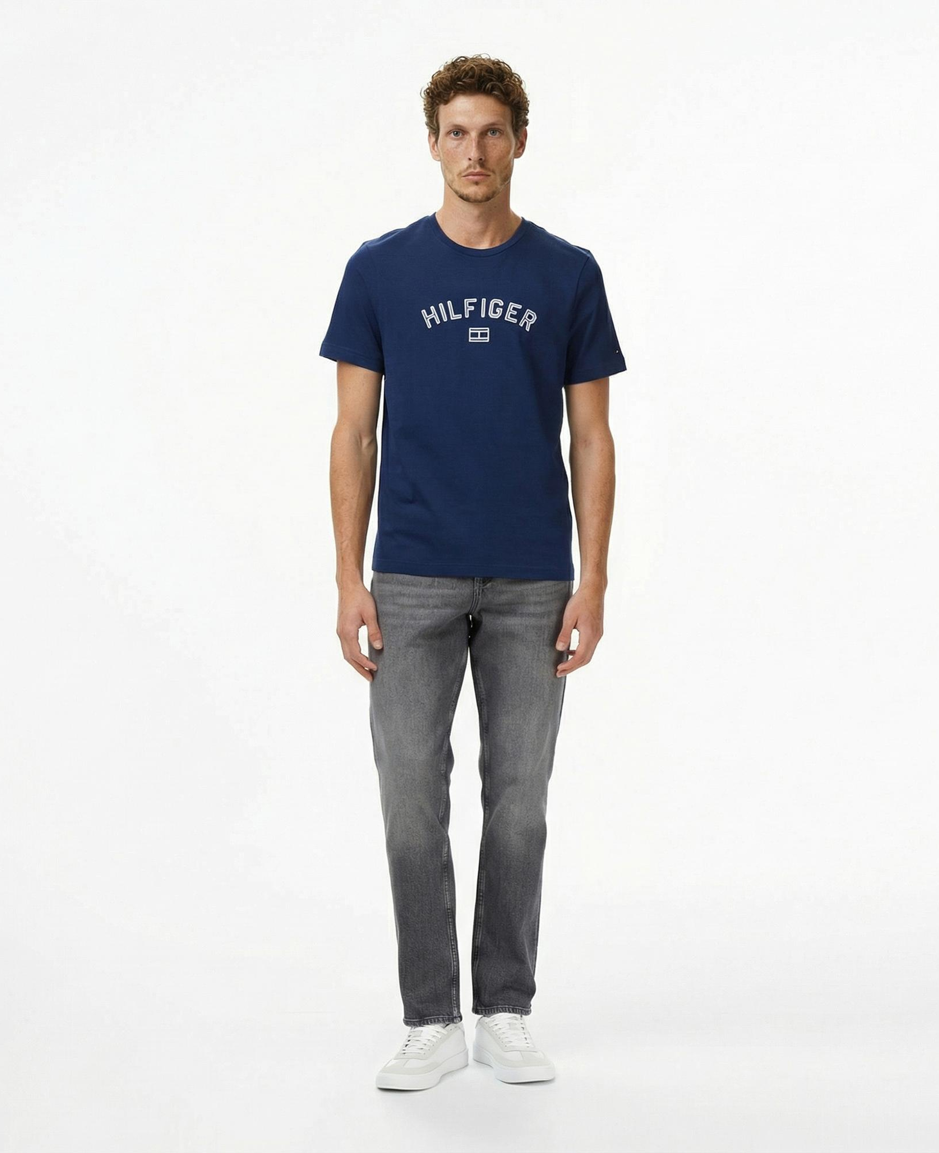 Tommy Hilfiger Flock Varsity Erkek Lacivert T-Shirt