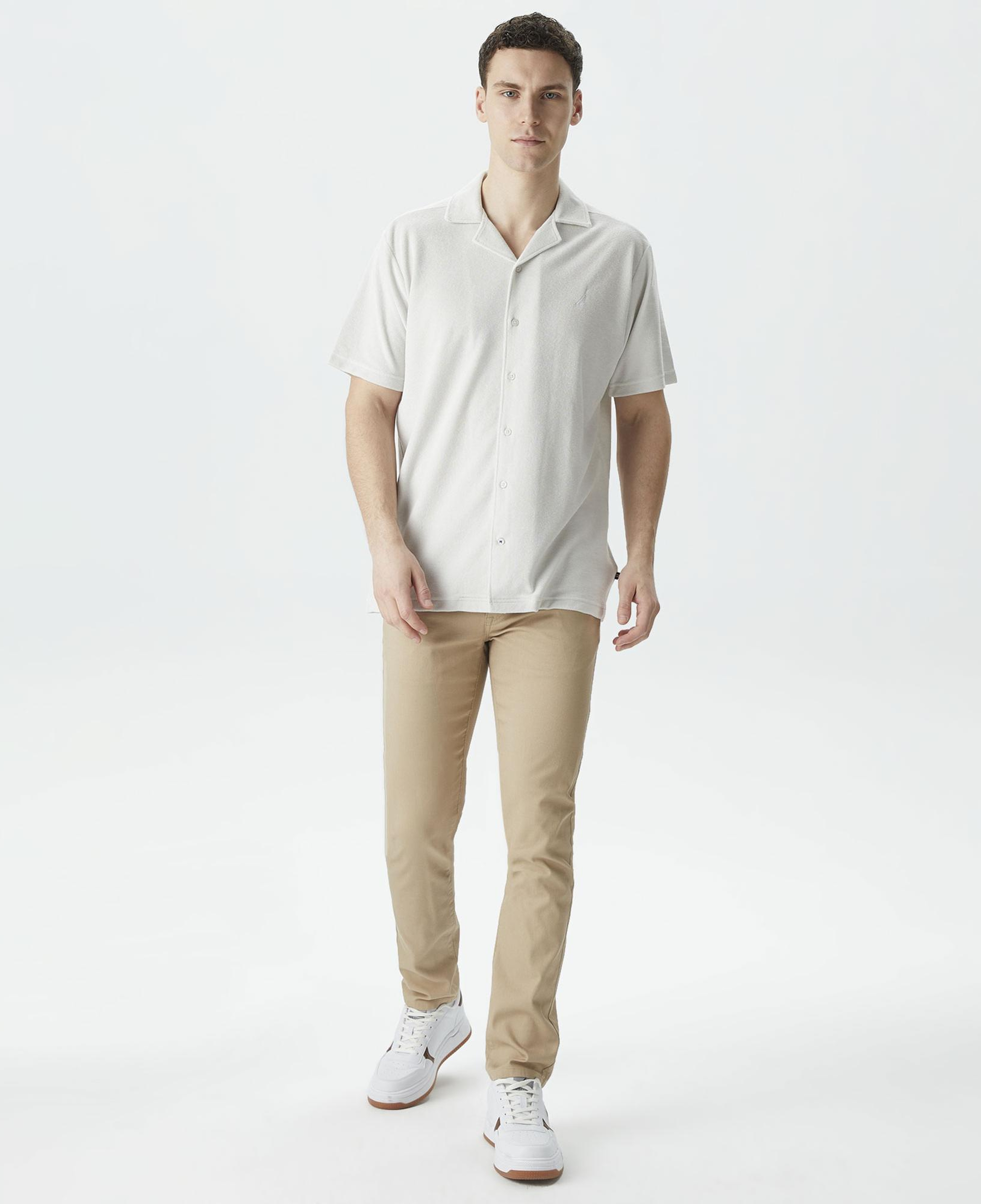 Nautica Erkek Gri Classic Fit Kısa Kollu Gömlek