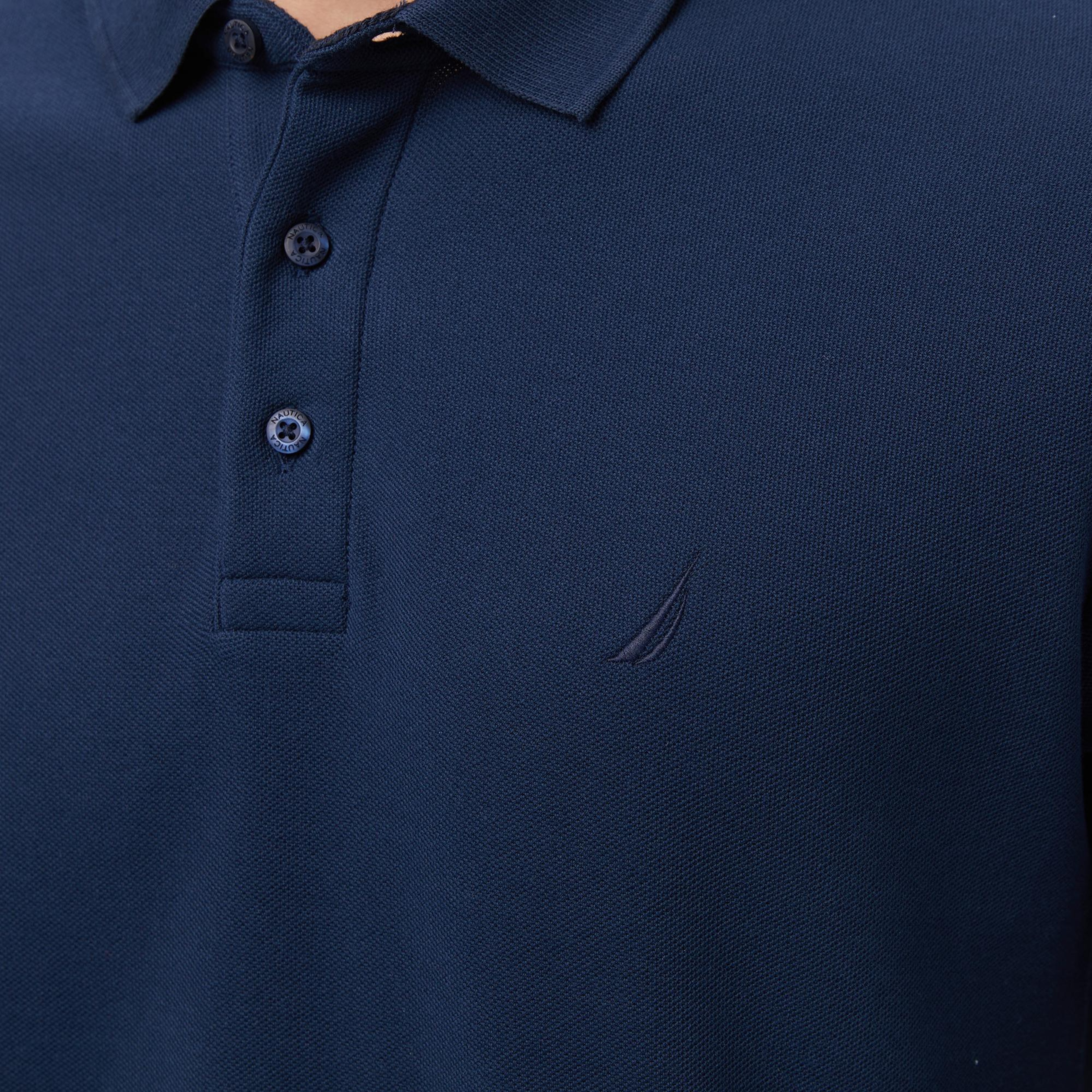 Nautica Erkek Lacivert Classic Fit Uzun Kollu Polo Yaka T-Shirt