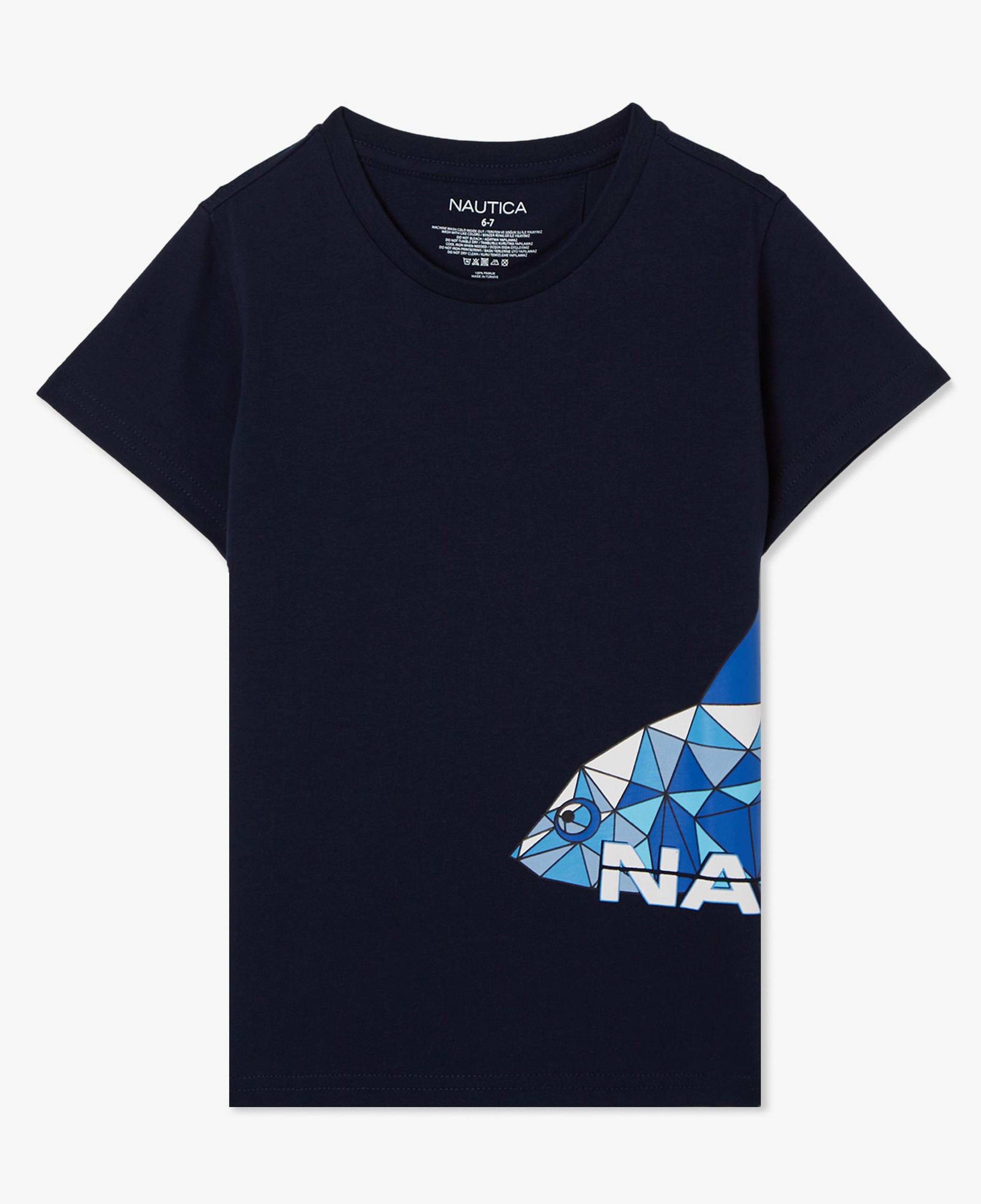 Nautica Erkek Çocuk Lacivert Regular Fit Baskılı T-Shirt