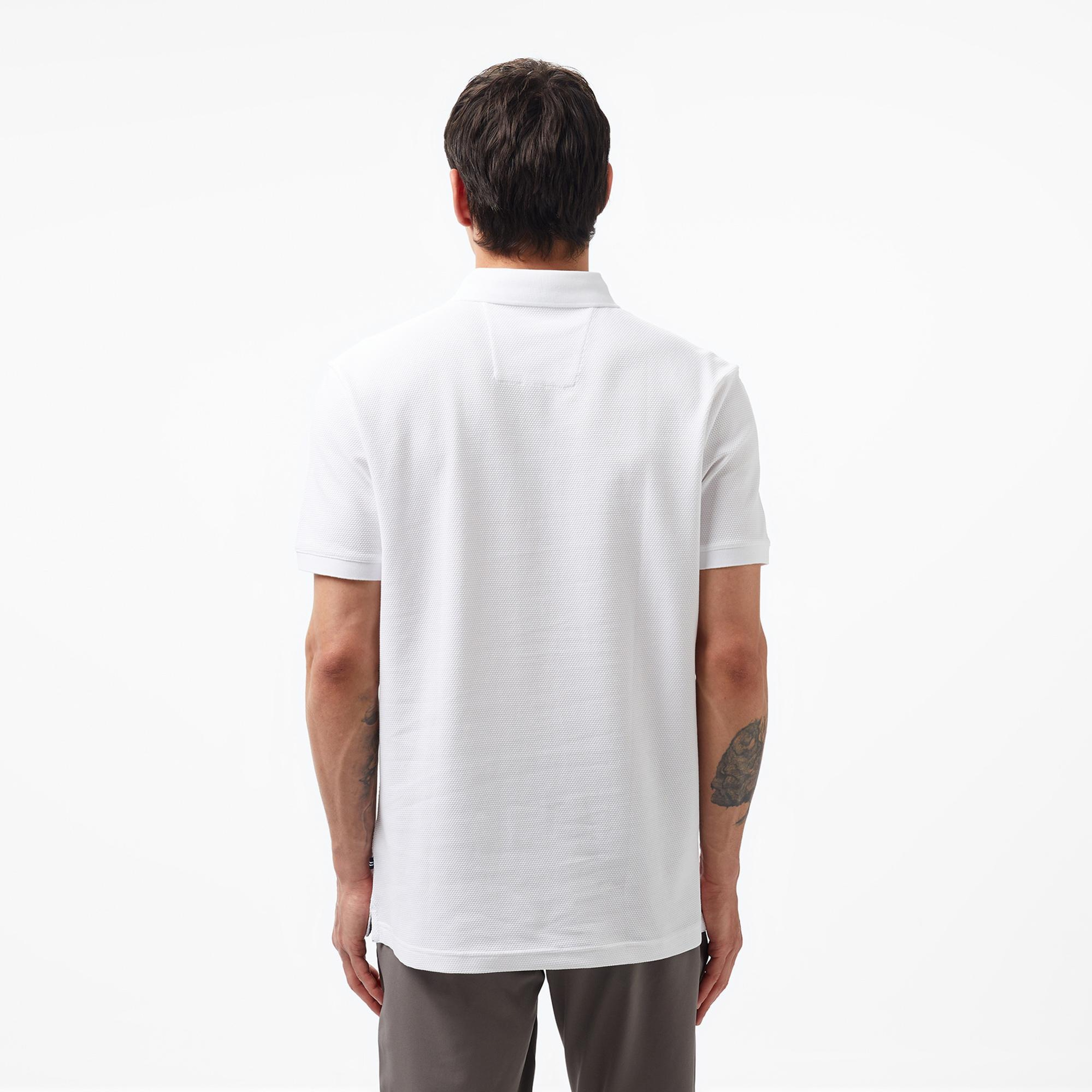 Nautica Erkek Beyaz Slim Fit Kısa Kollu Polo Yaka T-Shirt