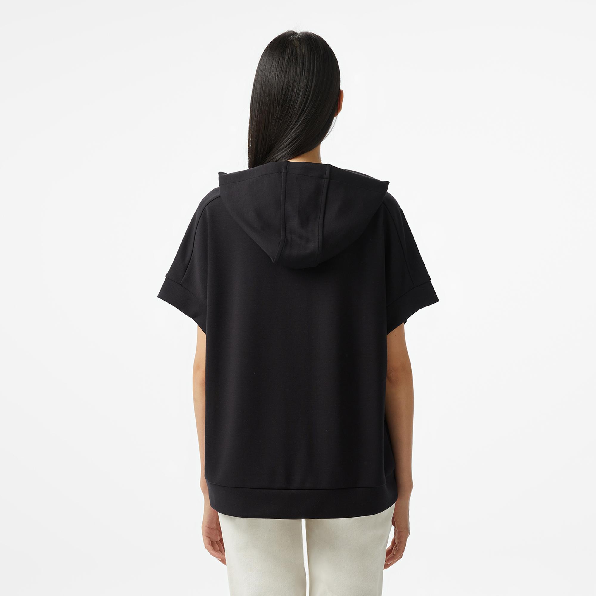 Nautica Kadın Siyah Relaxed Fit Kapüşonlu Sweatshirt