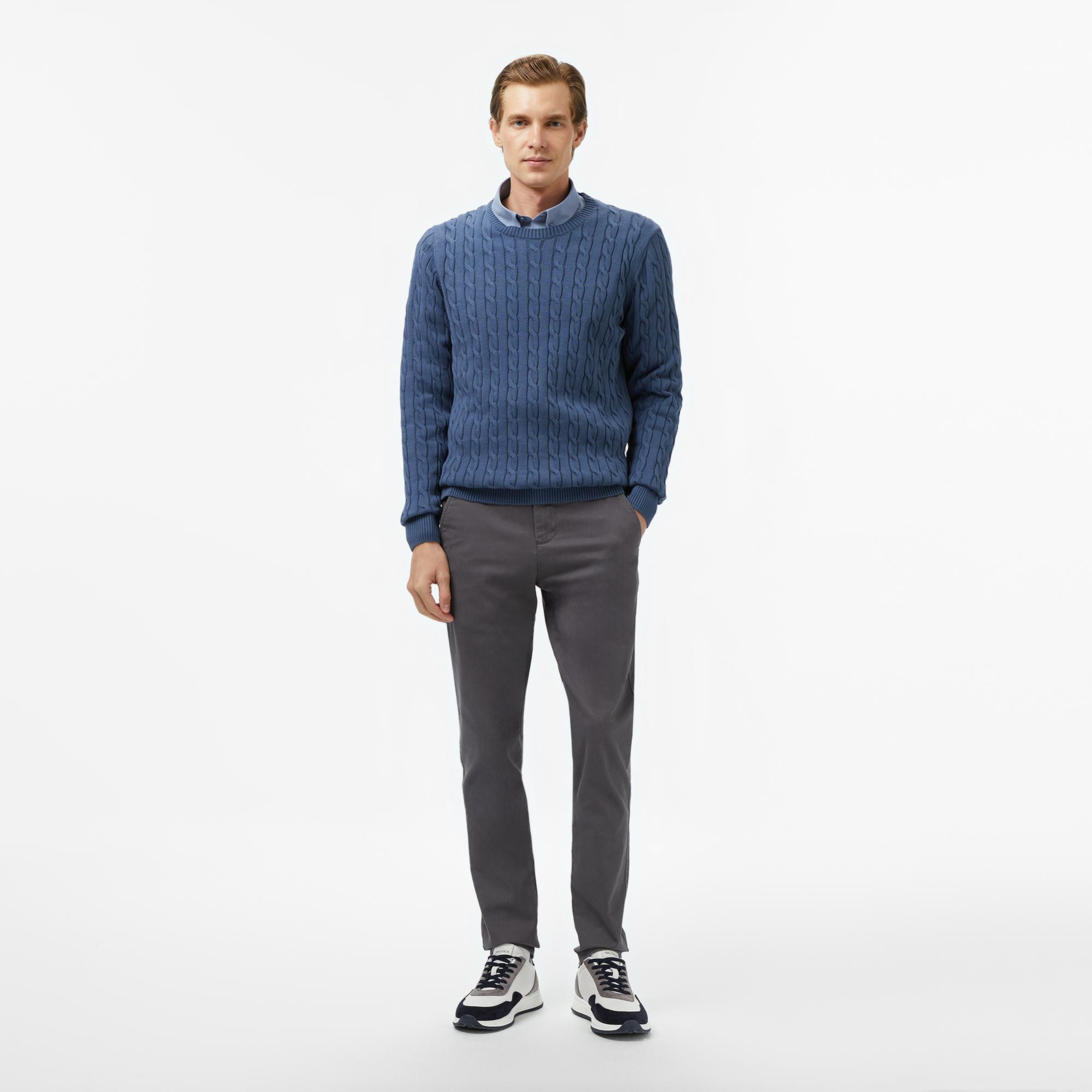 Nautica Erkek Gri Slim Fit Pantolon