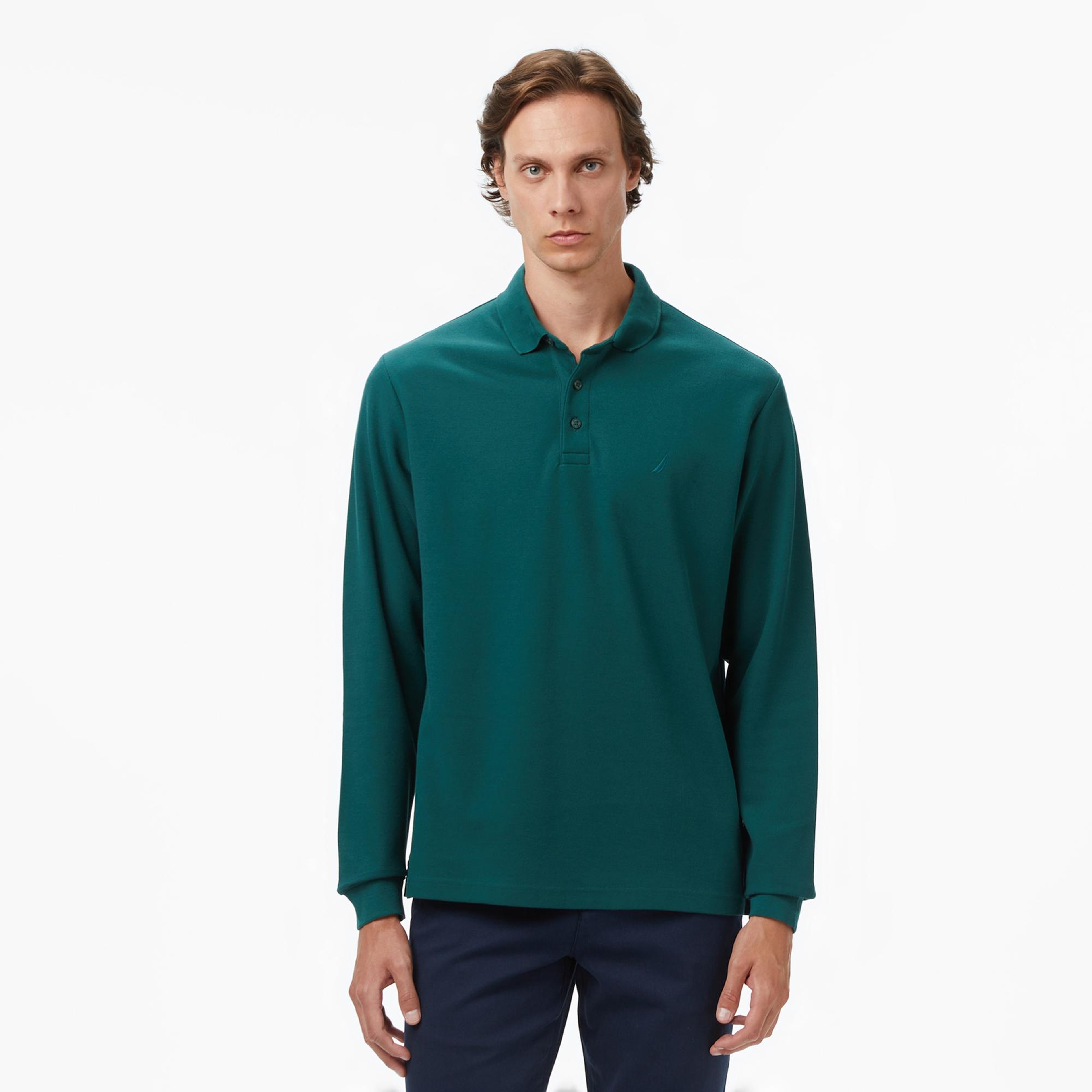 Nautica Erkek Yeşil Classic Fit Uzun Kollu Polo Yaka T-Shirt