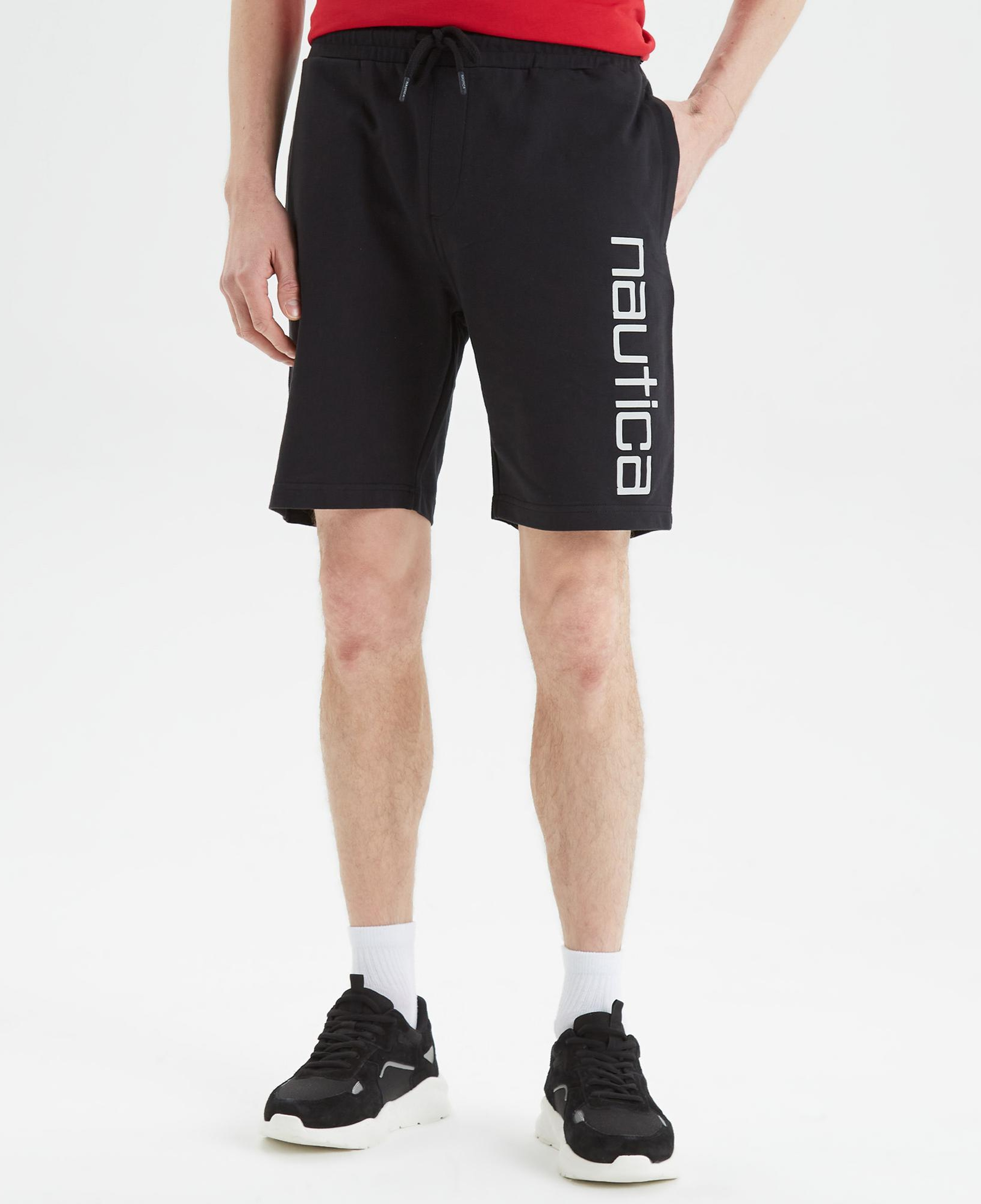 Nautica Erkek Siyah Baskılı Standart Fit Şort