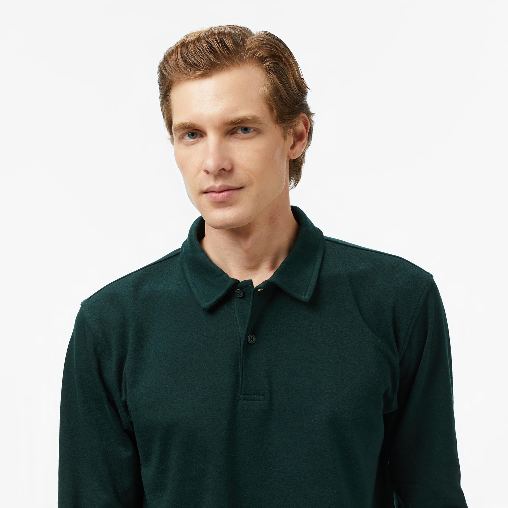 Nautica Erkek Yeşil Classic Fit Uzun Kollu Polo Yaka T-Shirt