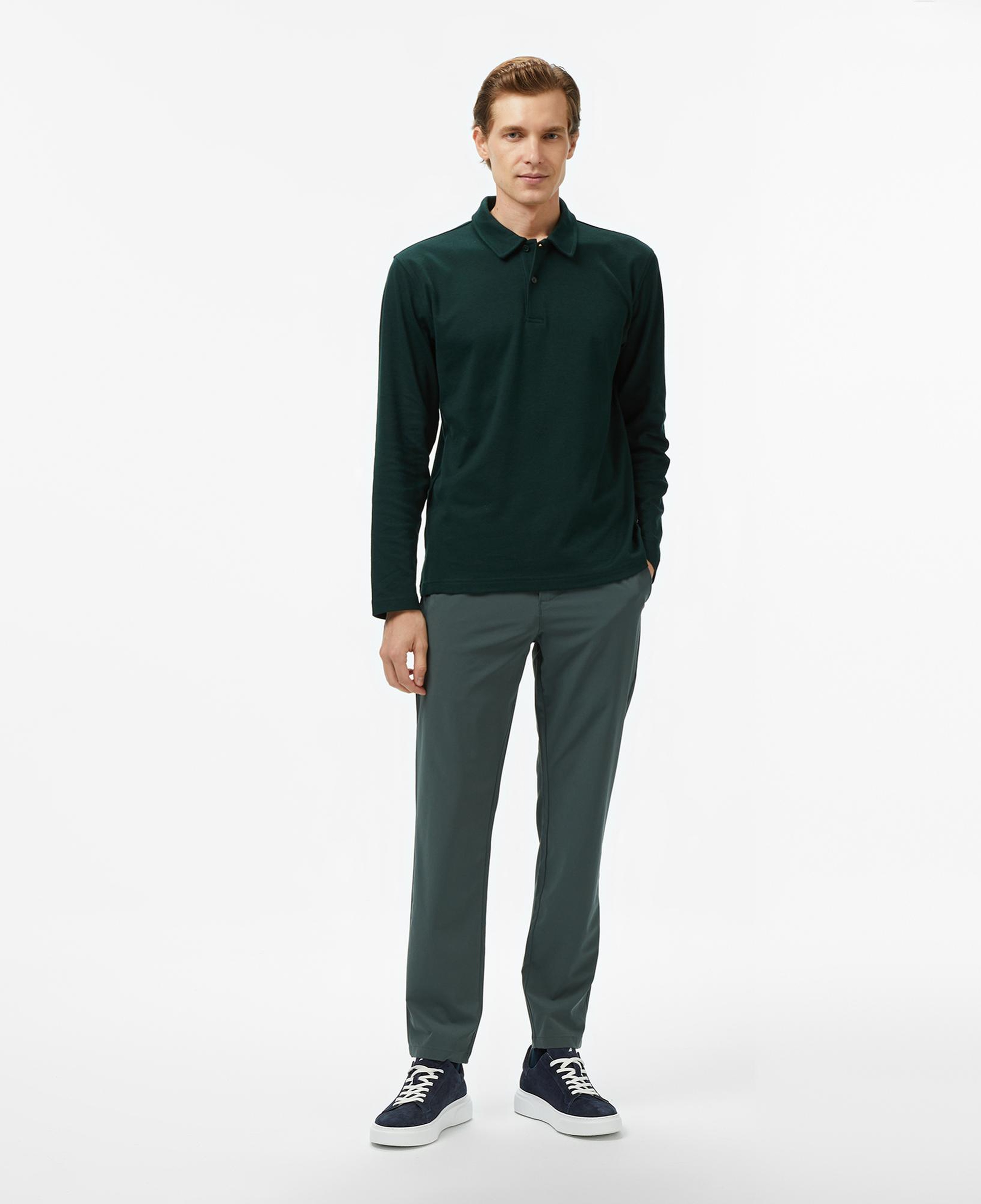 Nautica Erkek Yeşil Classic Fit Uzun Kollu Polo Yaka T-Shirt