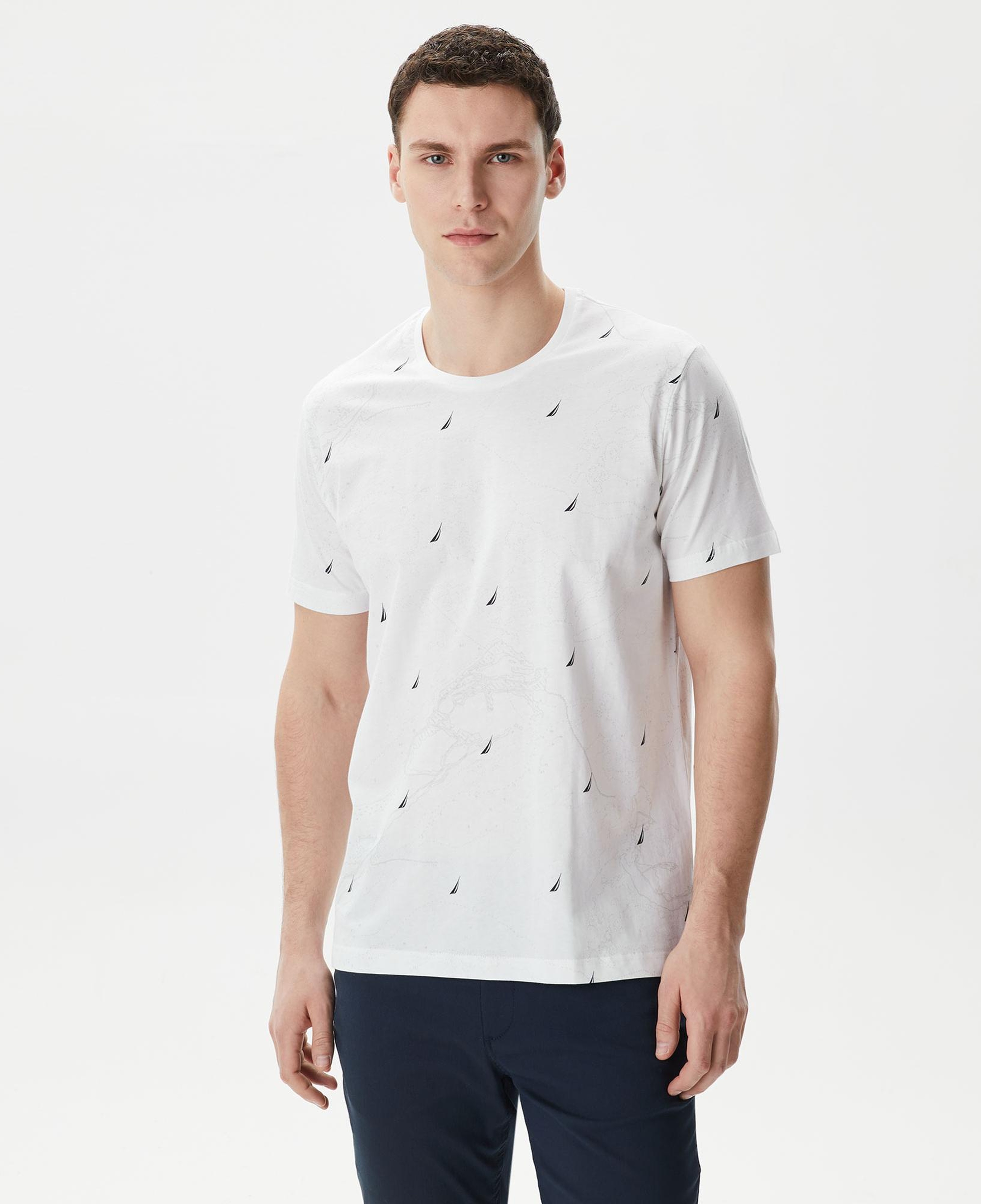 Nautica Erkek Beyaz Standart Fit T-Shirt