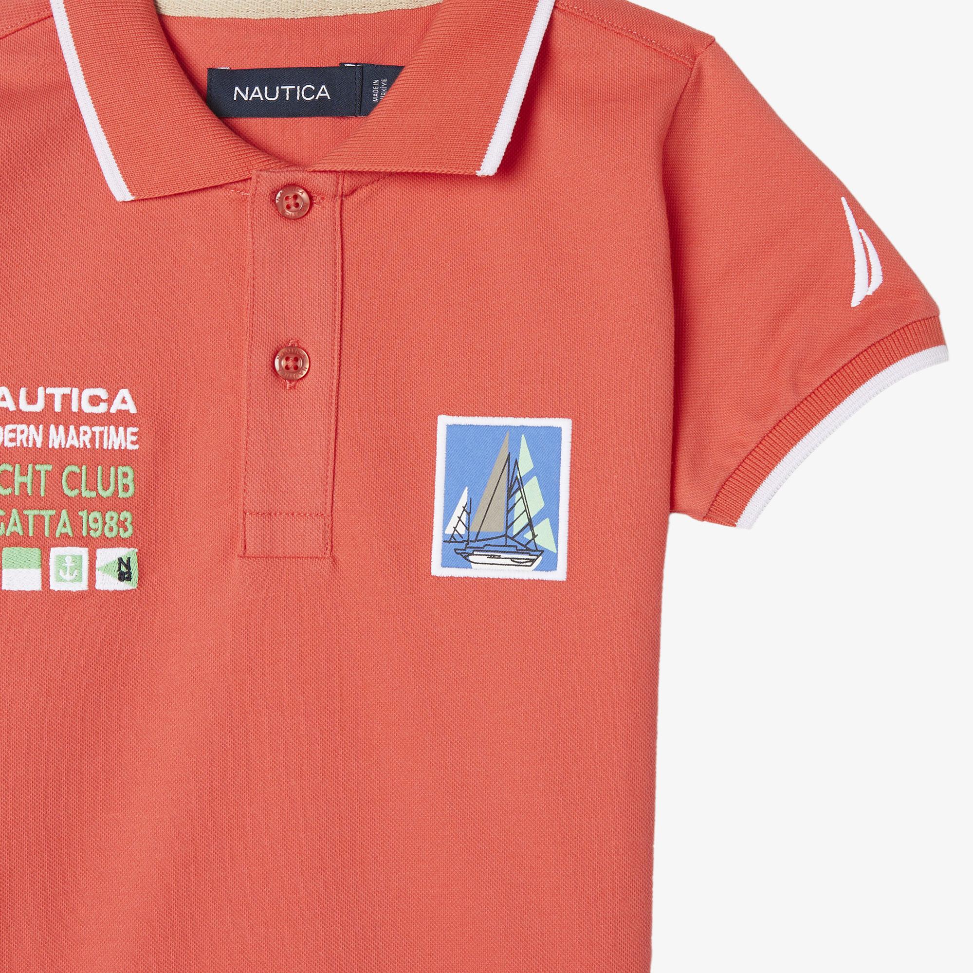 Nautica Erkek Çocuk Kırmızı Regular Fit Polo Yaka T-Shirt