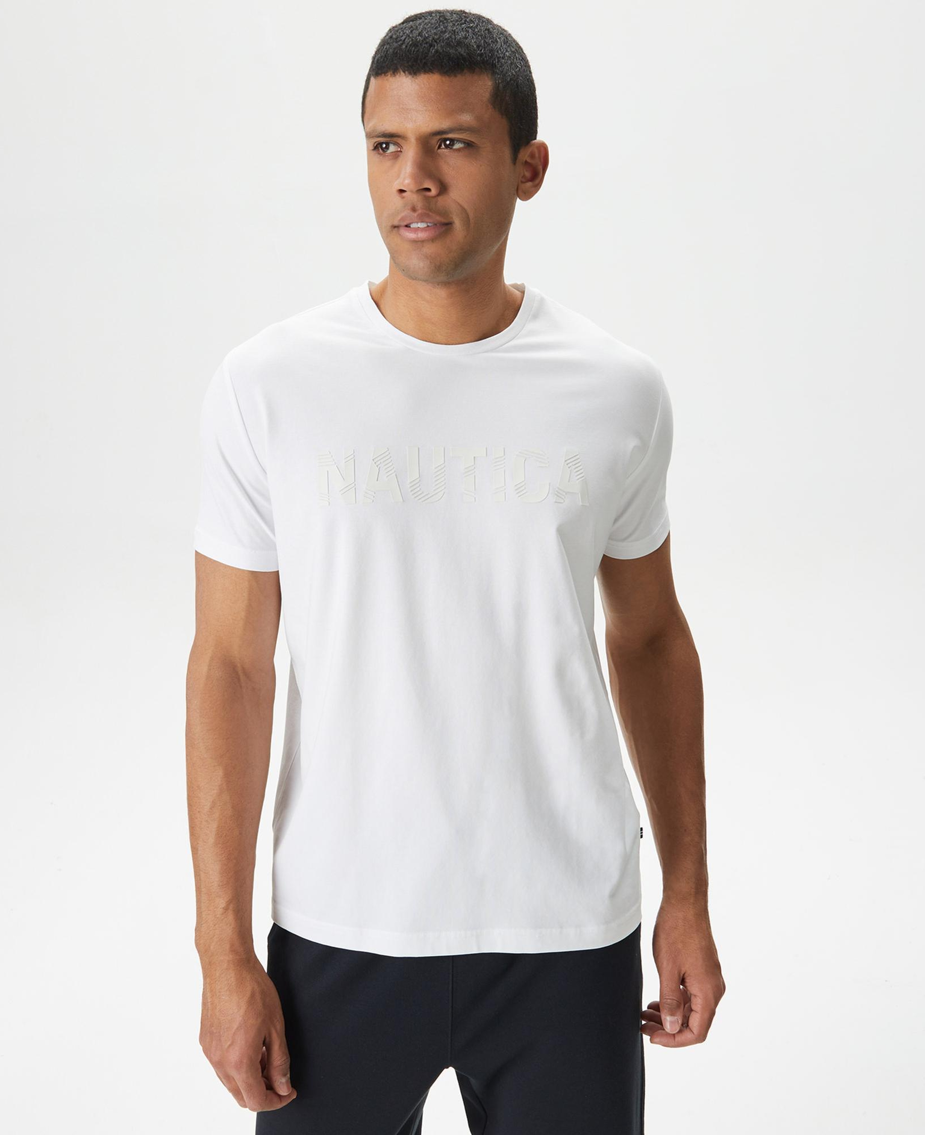Nautica Erkek Beyaz Standart Fit T-Shirt