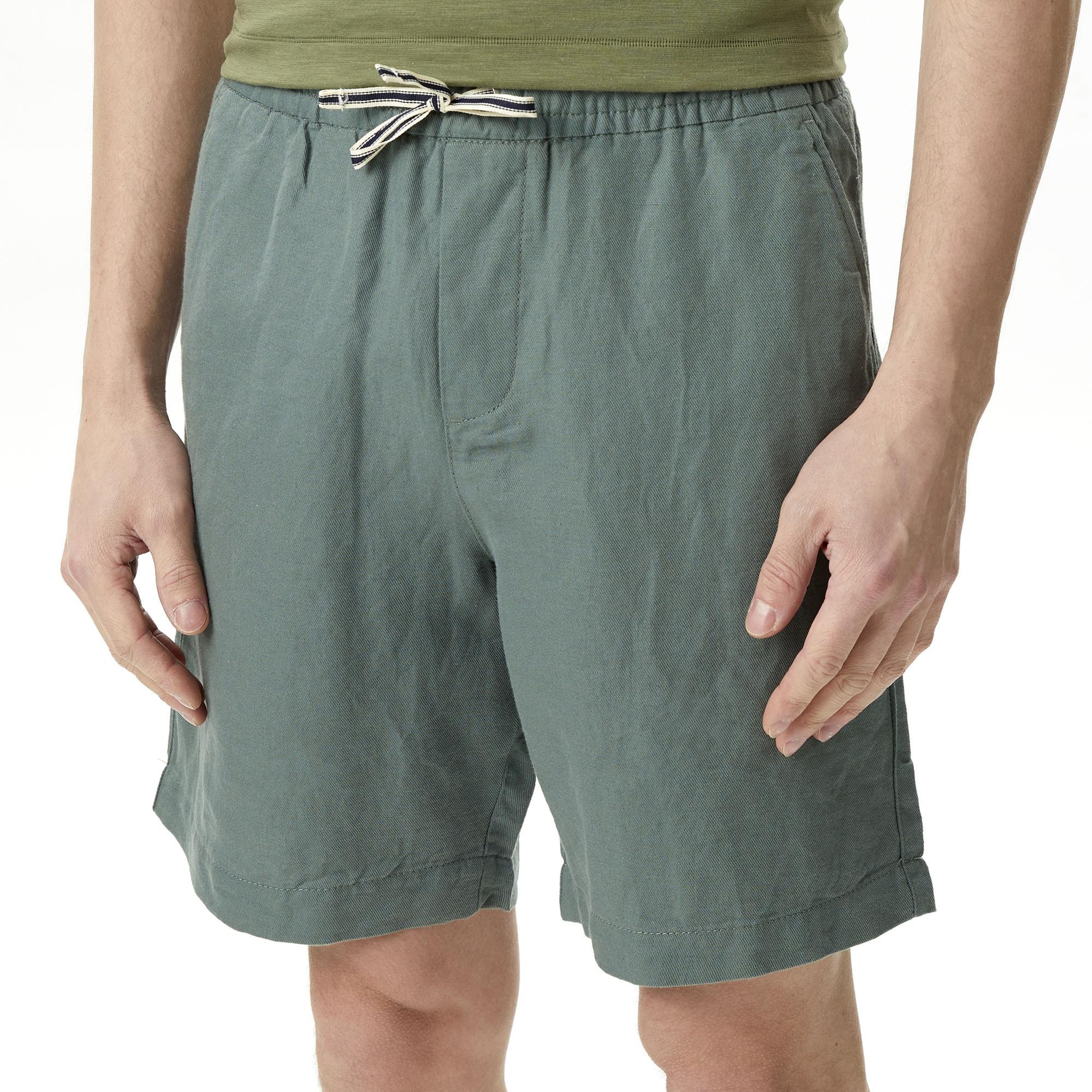 Nautica Erkek Yeşil Classic Fit Keten Bermuda