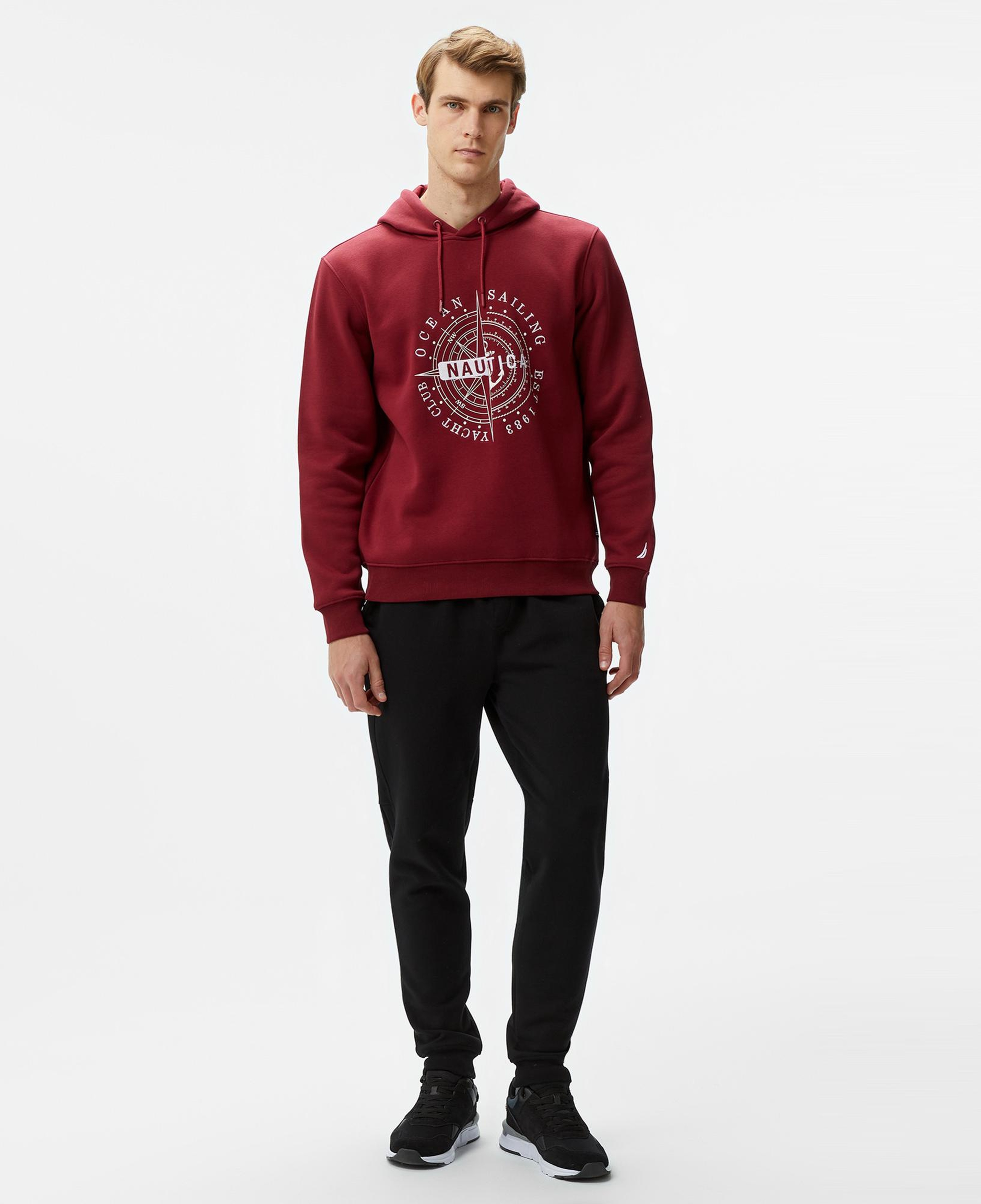 Nautica Erkek Bordo Regular Fit Sweatshirt