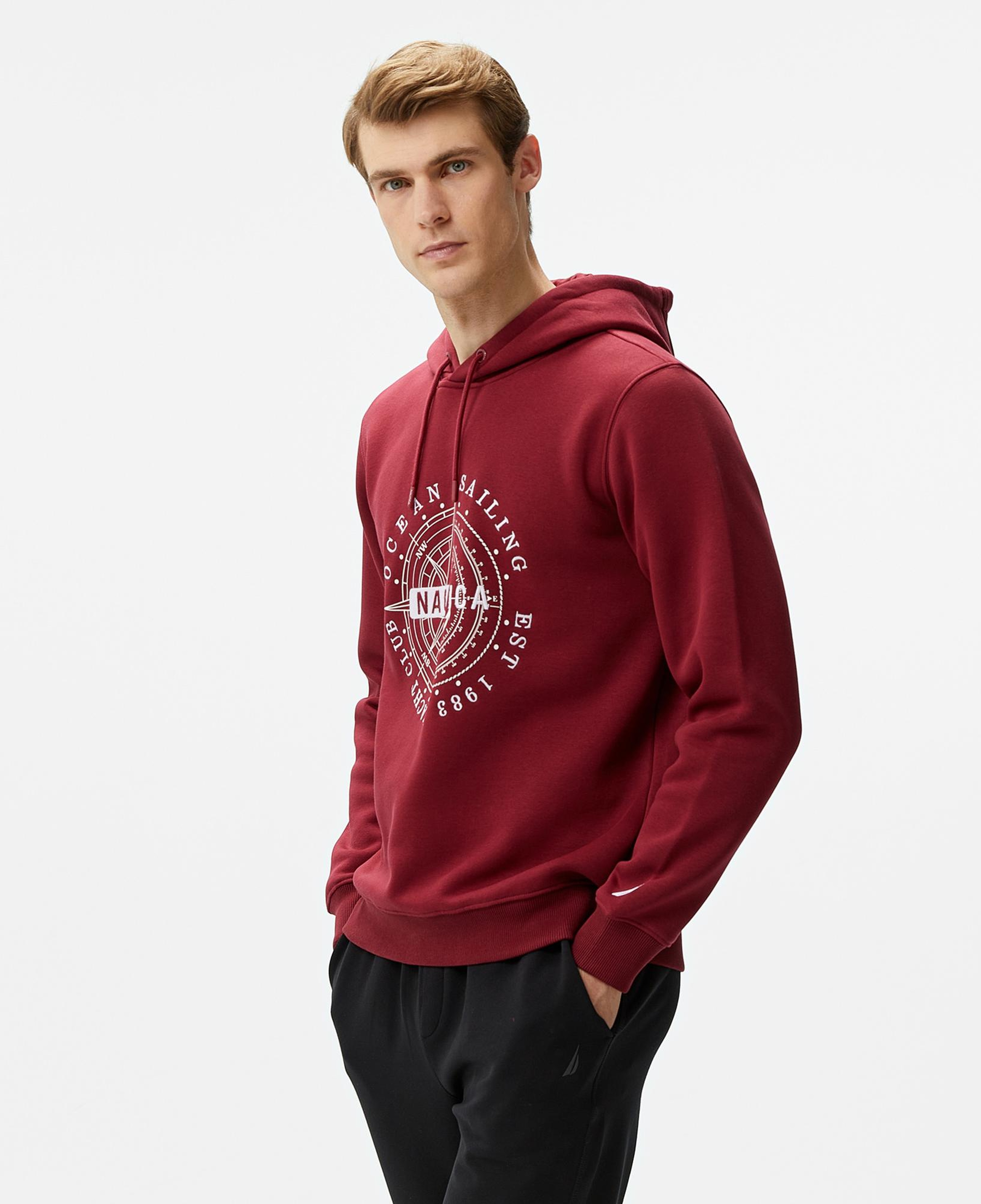 Nautica Erkek Bordo Regular Fit Sweatshirt