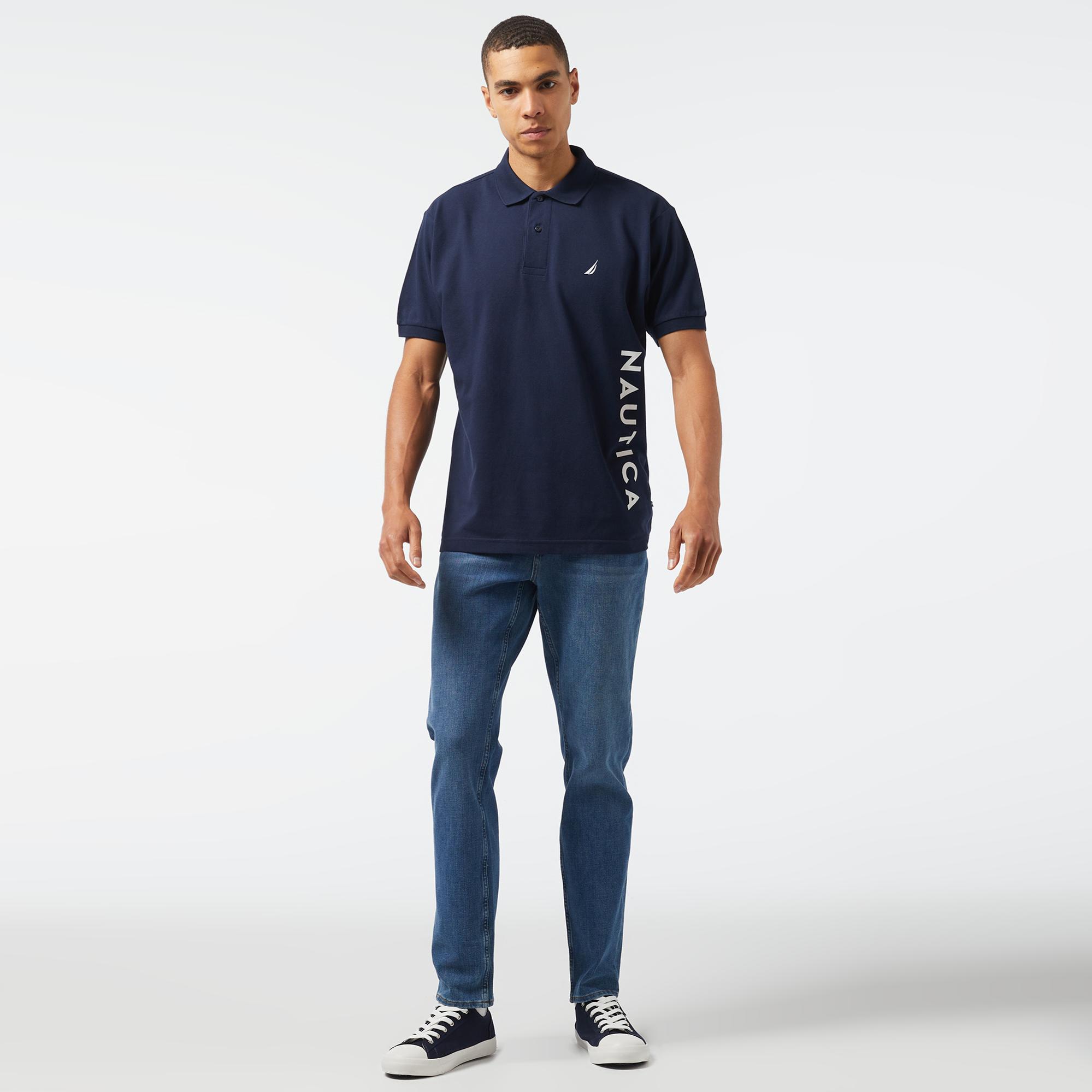Nautica Erkek Lacivert Classic Fit Kısa Kollu Polo Yaka T-Shirt
