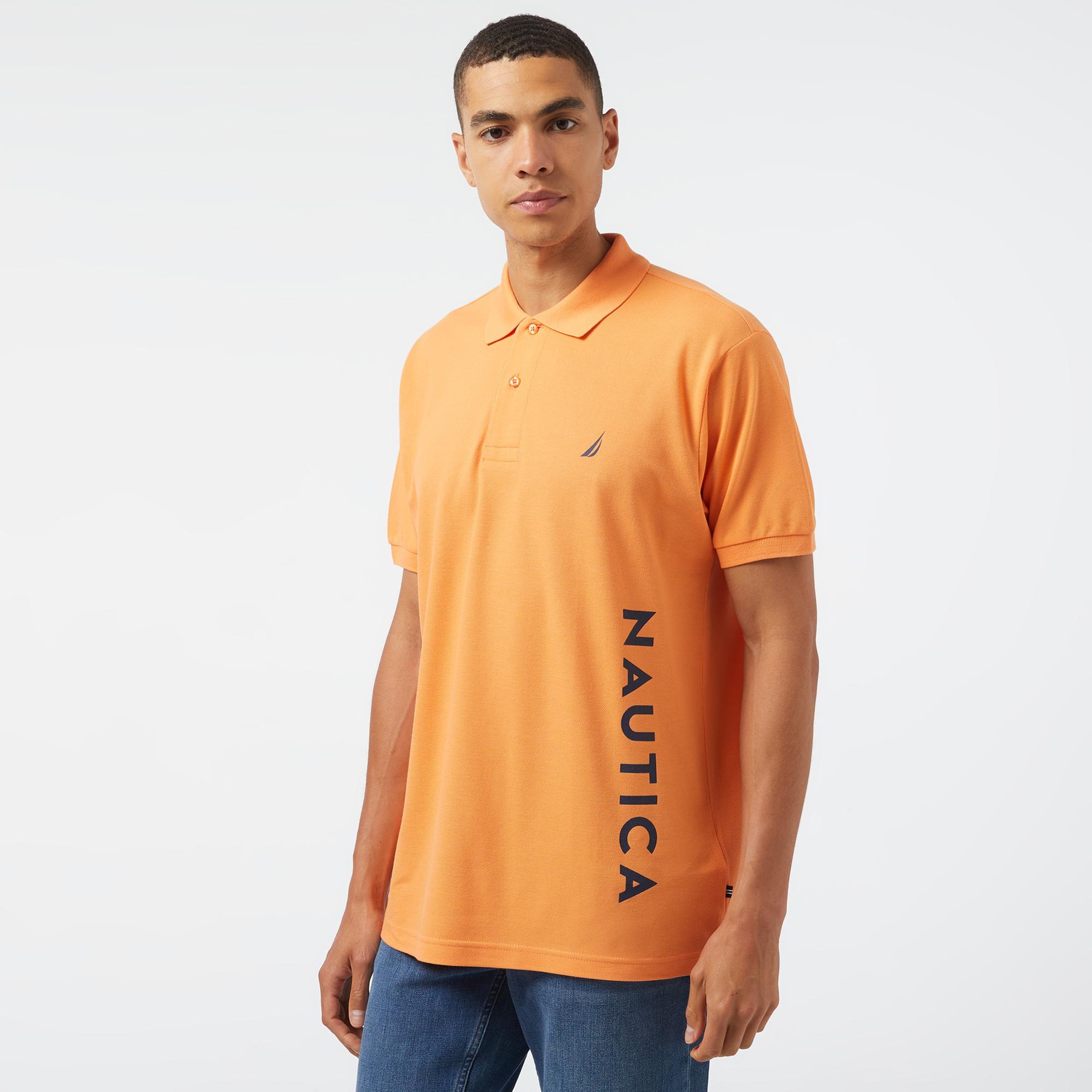Nautica Erkek Turuncu Classic Fit Kısa Kollu Polo Yaka T-Shirt