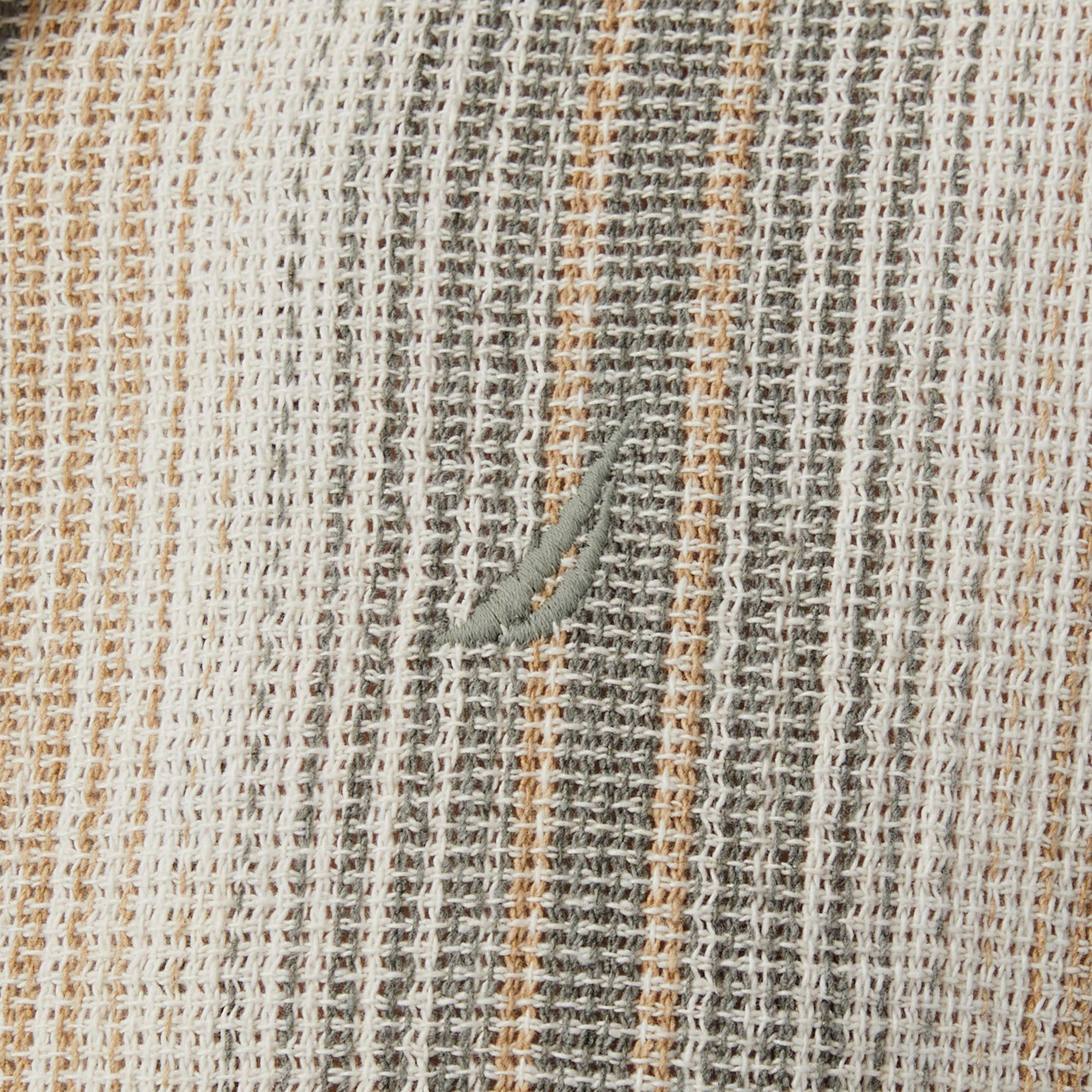 Nautica Erkek Bej Classic Fit Çizgili Gömlek