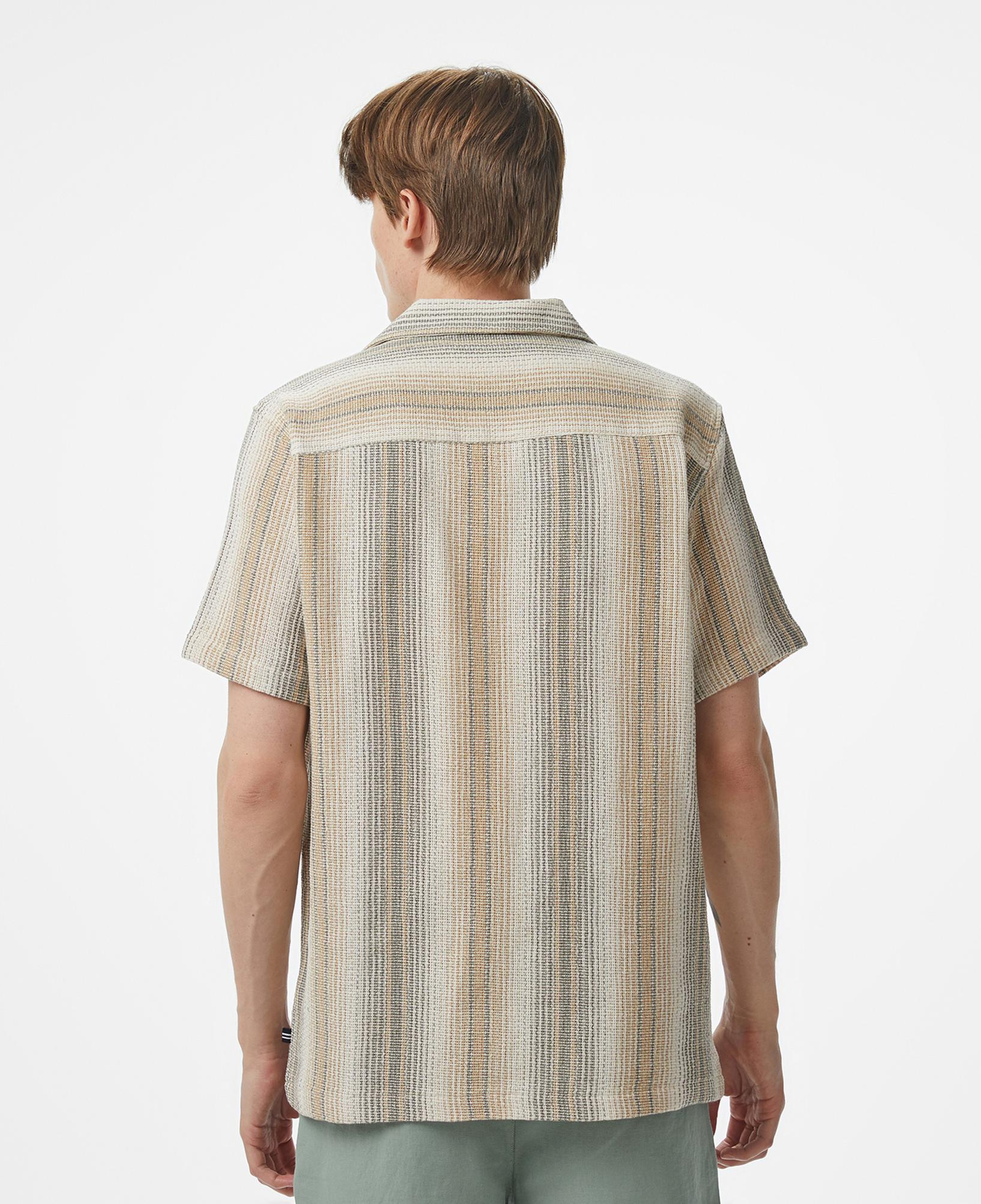 Nautica Erkek Bej Classic Fit Çizgili Gömlek