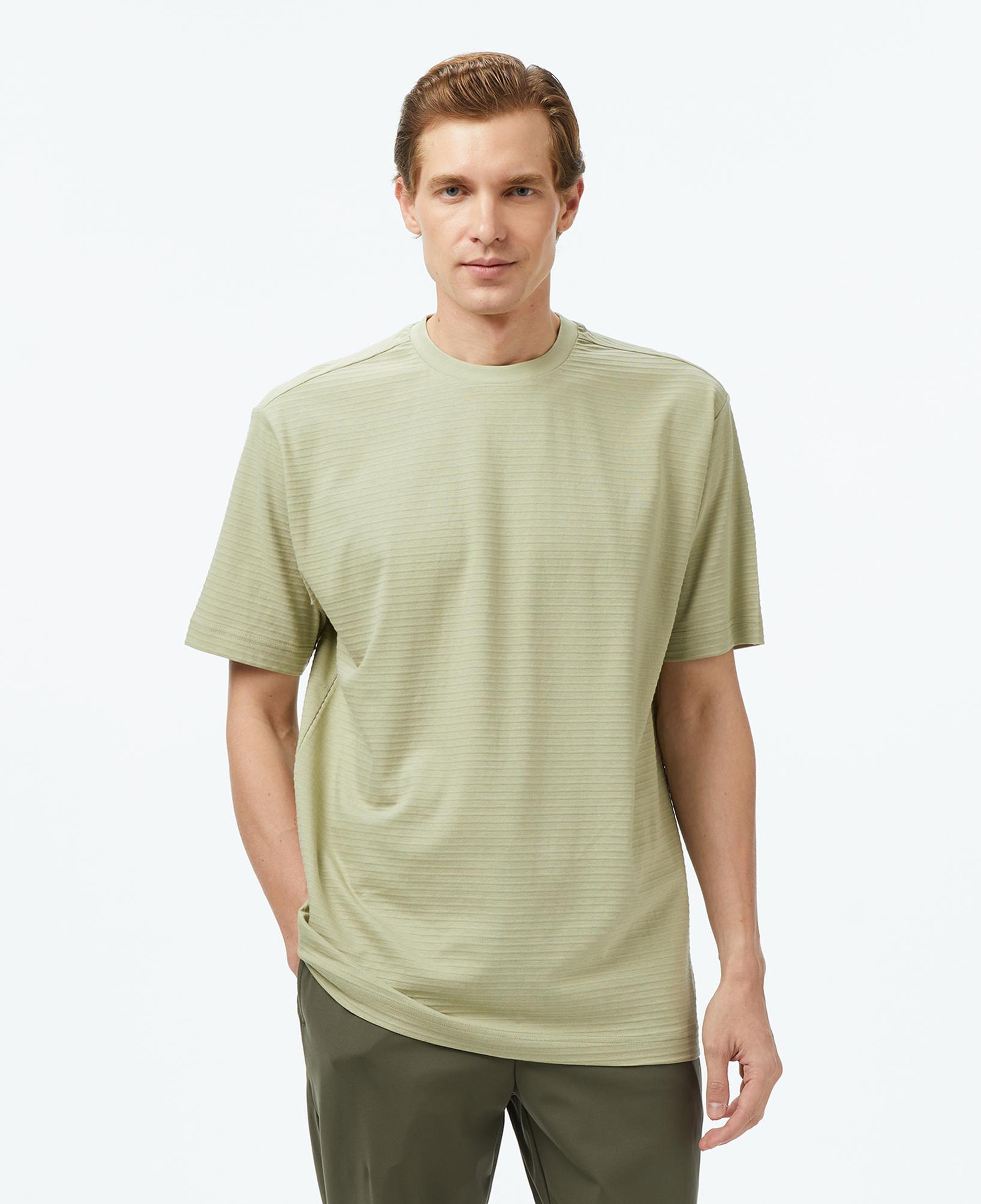 Nautica Erkek Yeşil Regular Fit Çizgili T-Shirt