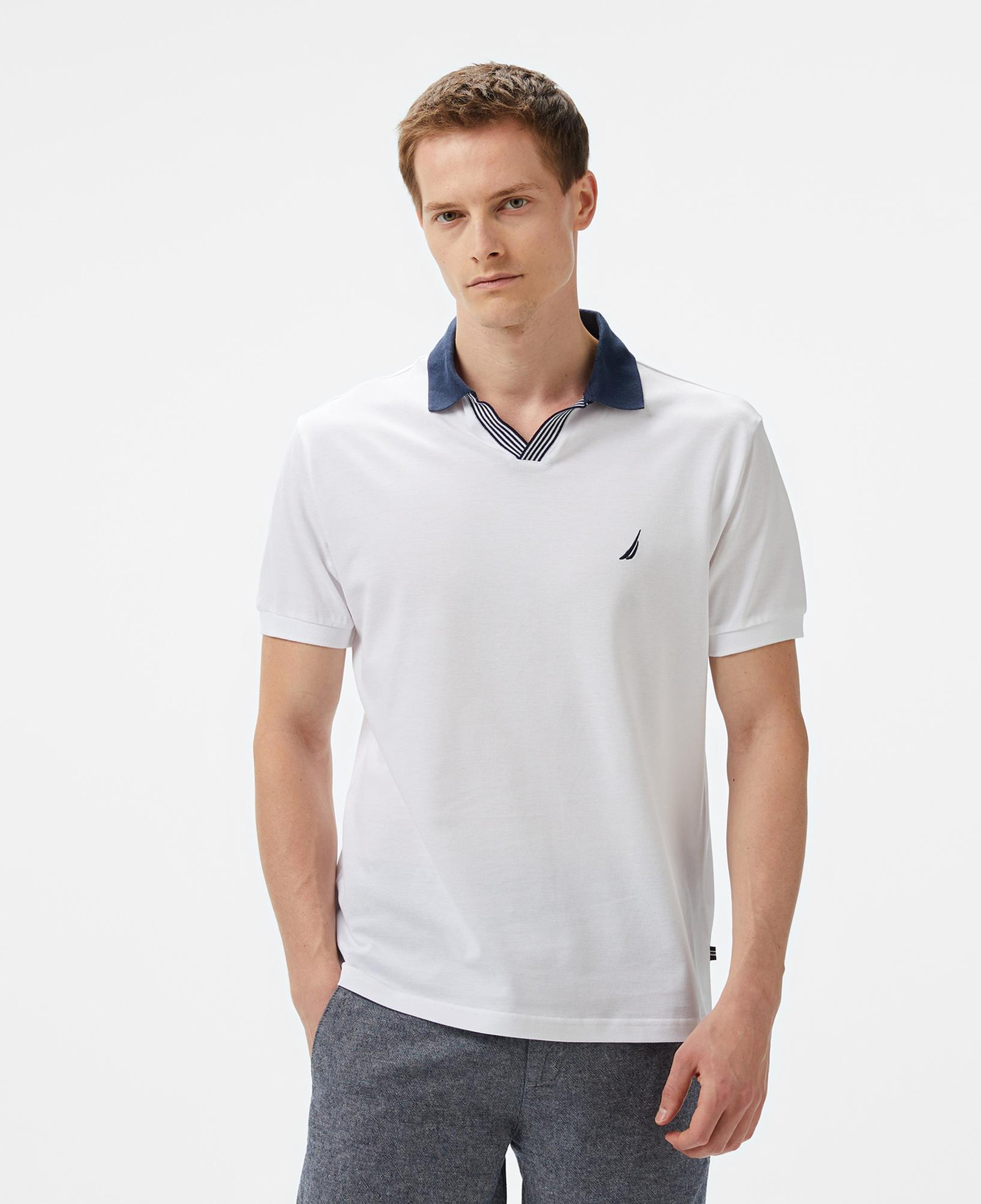 Nautica Erkek Beyaz Classic Fit Polo Yaka T-Shirt
