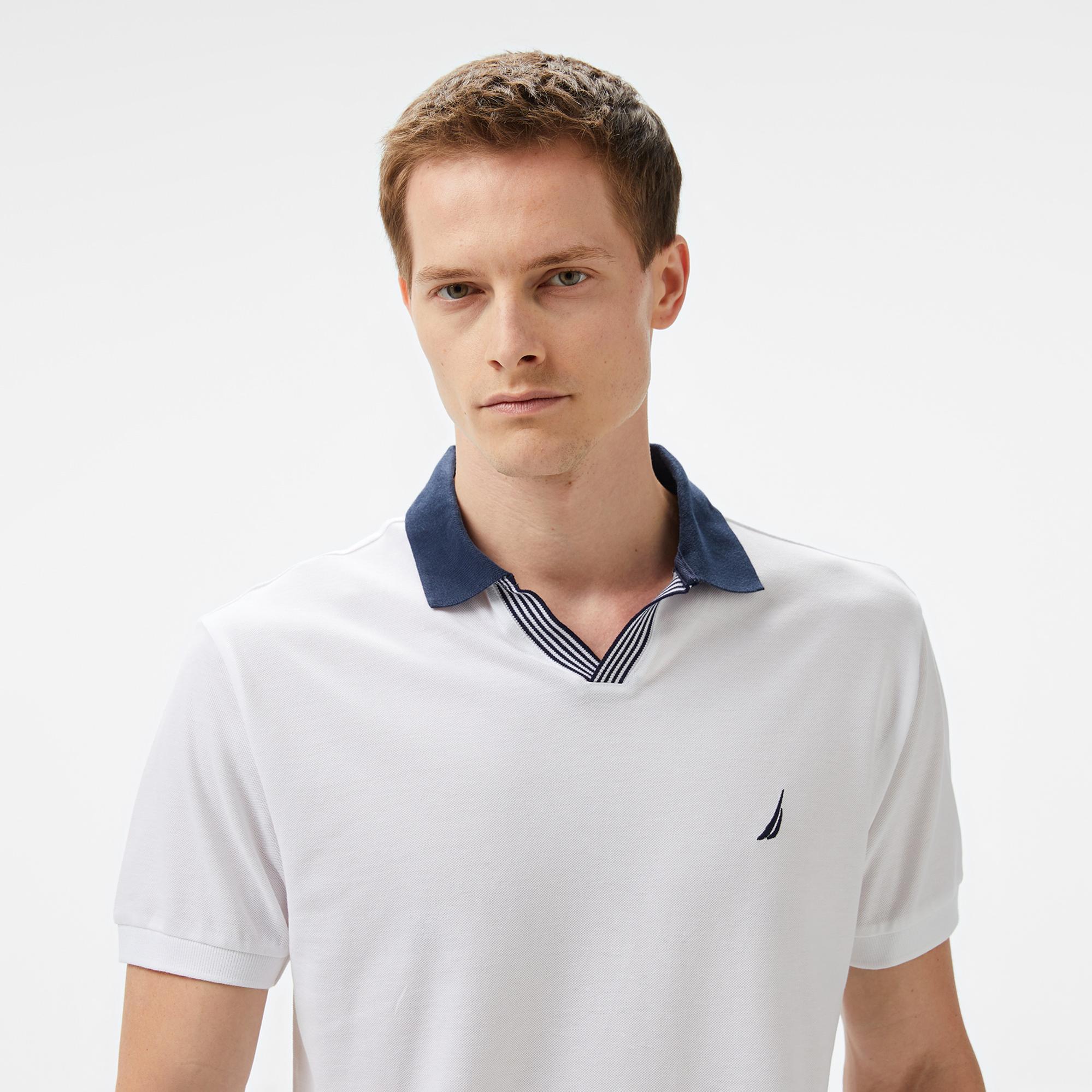Nautica Erkek Beyaz Classic Fit Polo Yaka T-Shirt