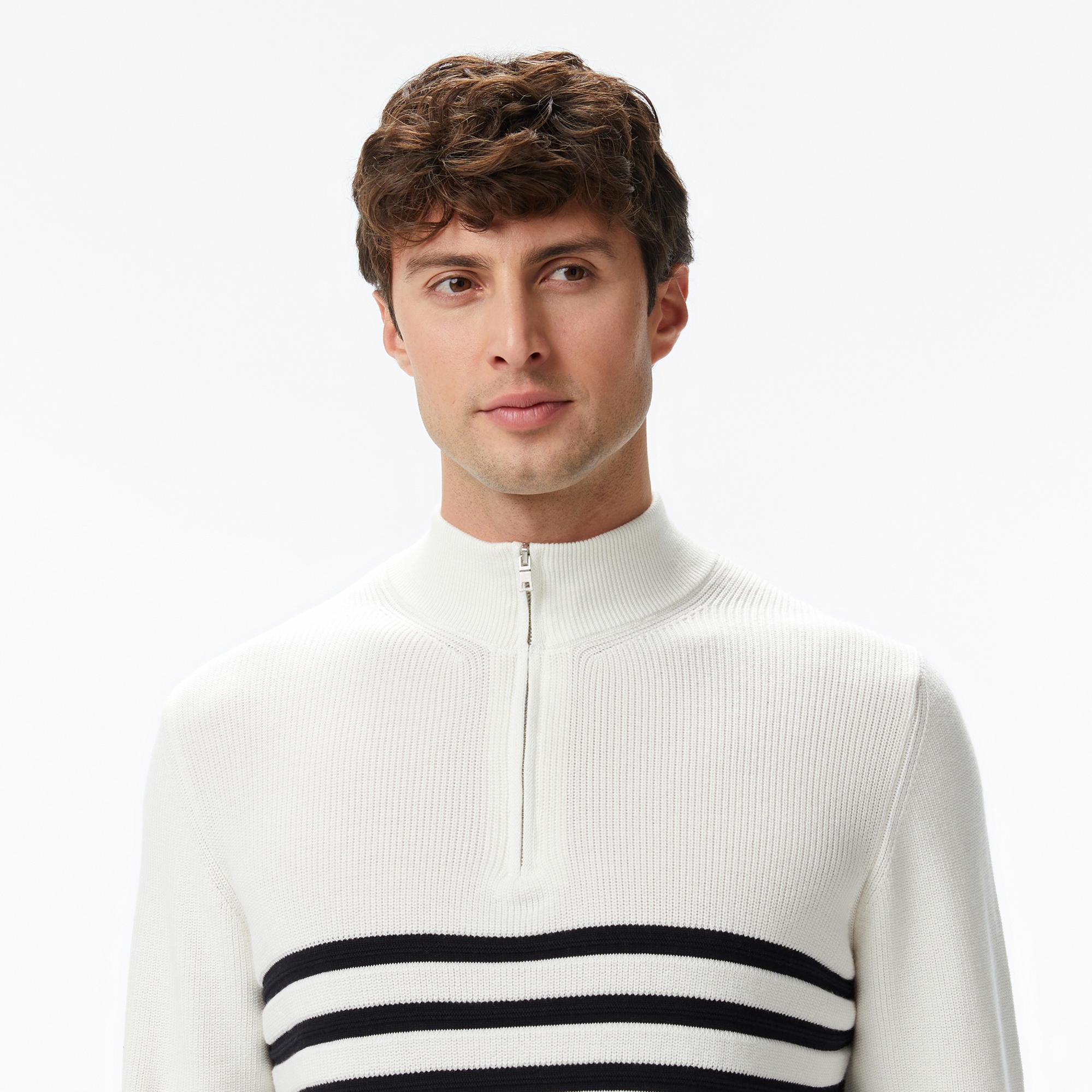 Nautica Erkek Krem Rengi Classic Fit Kazak