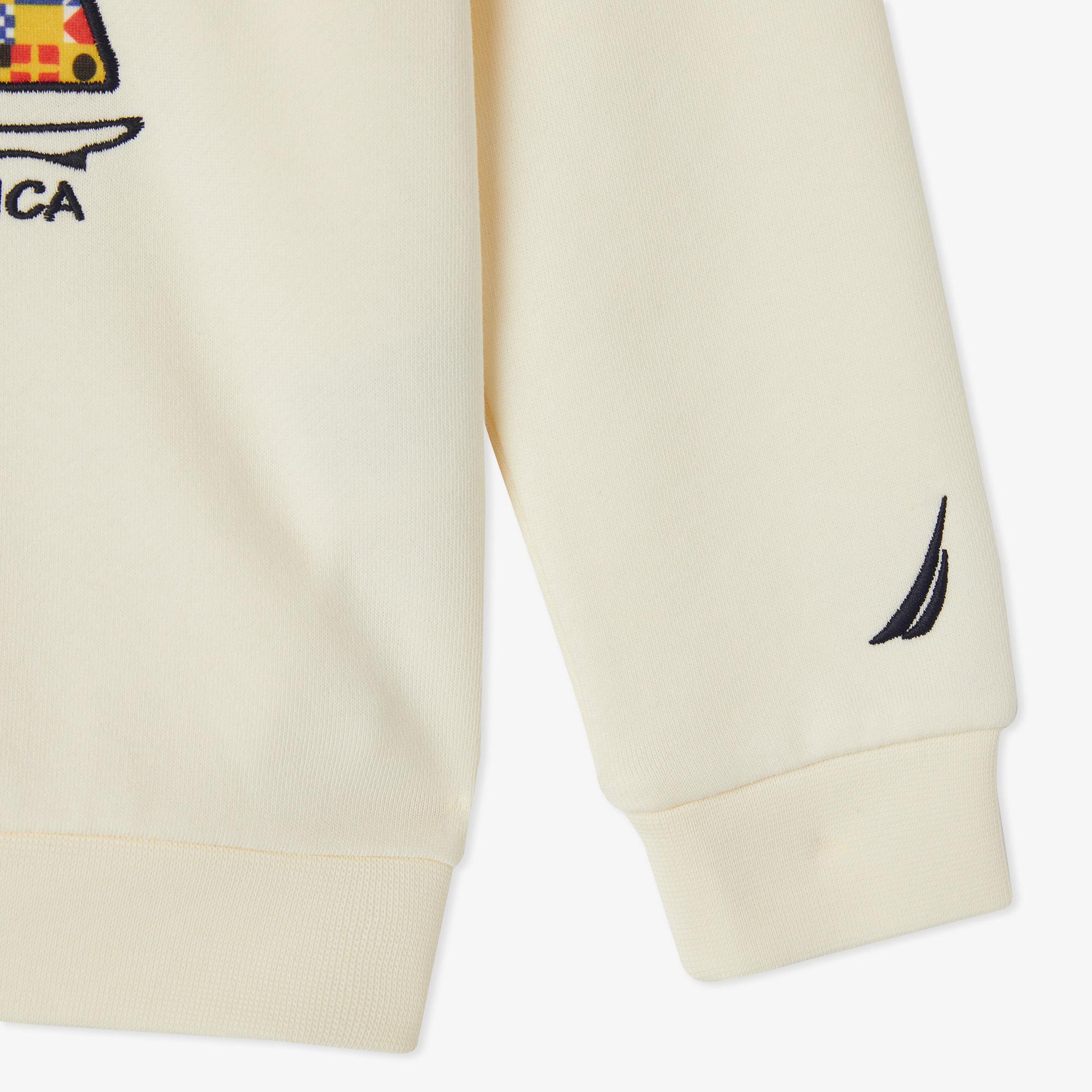 Nautica Erkek Çocuk Krem Rengi Regular Fit Baskılı Sweatshirt