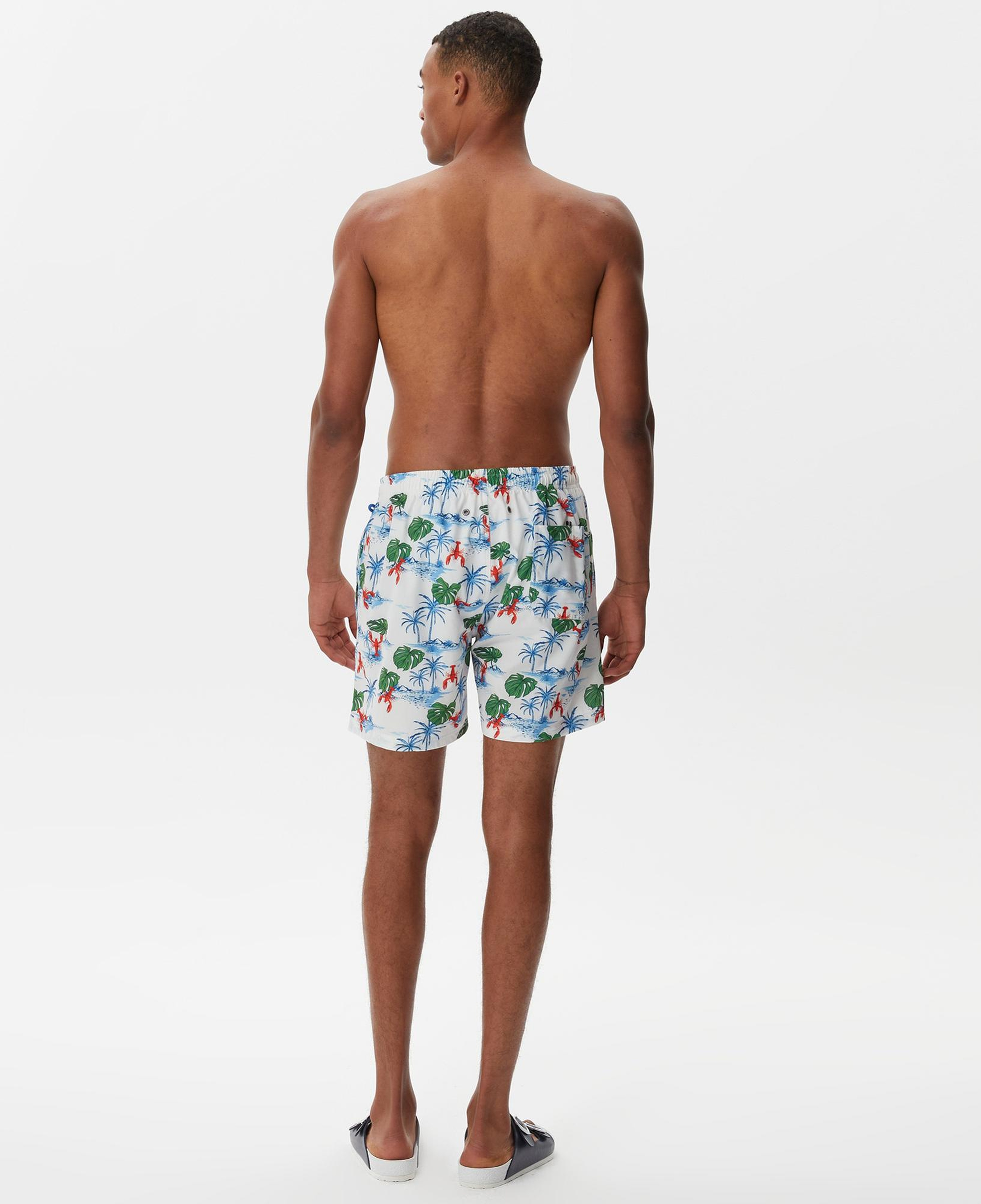 Nautica Erkek Beyaz Baskılı Deniz Şortu