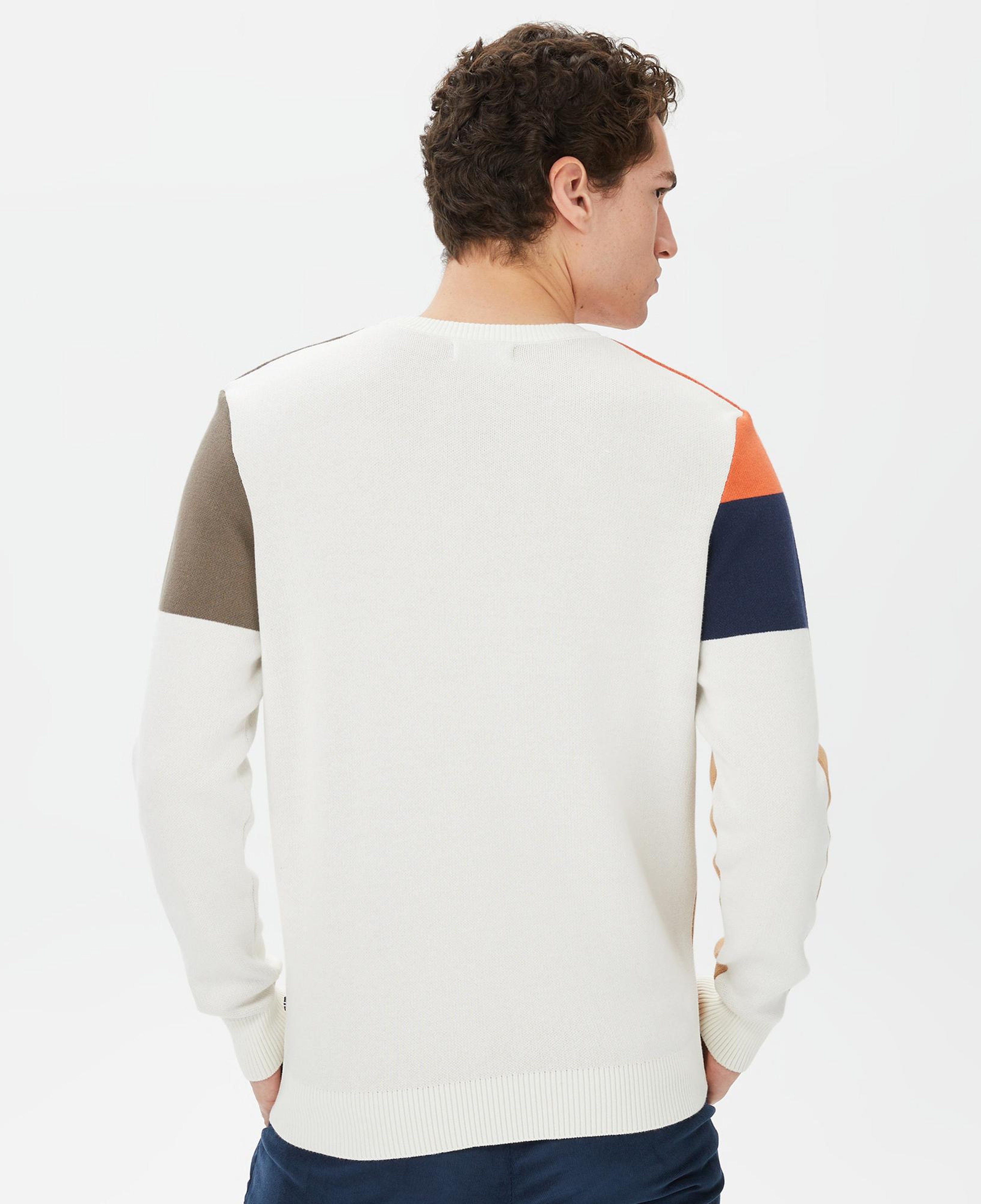 Nautica Erkek Beyaz Standart Fit Renk Bloklu Triko