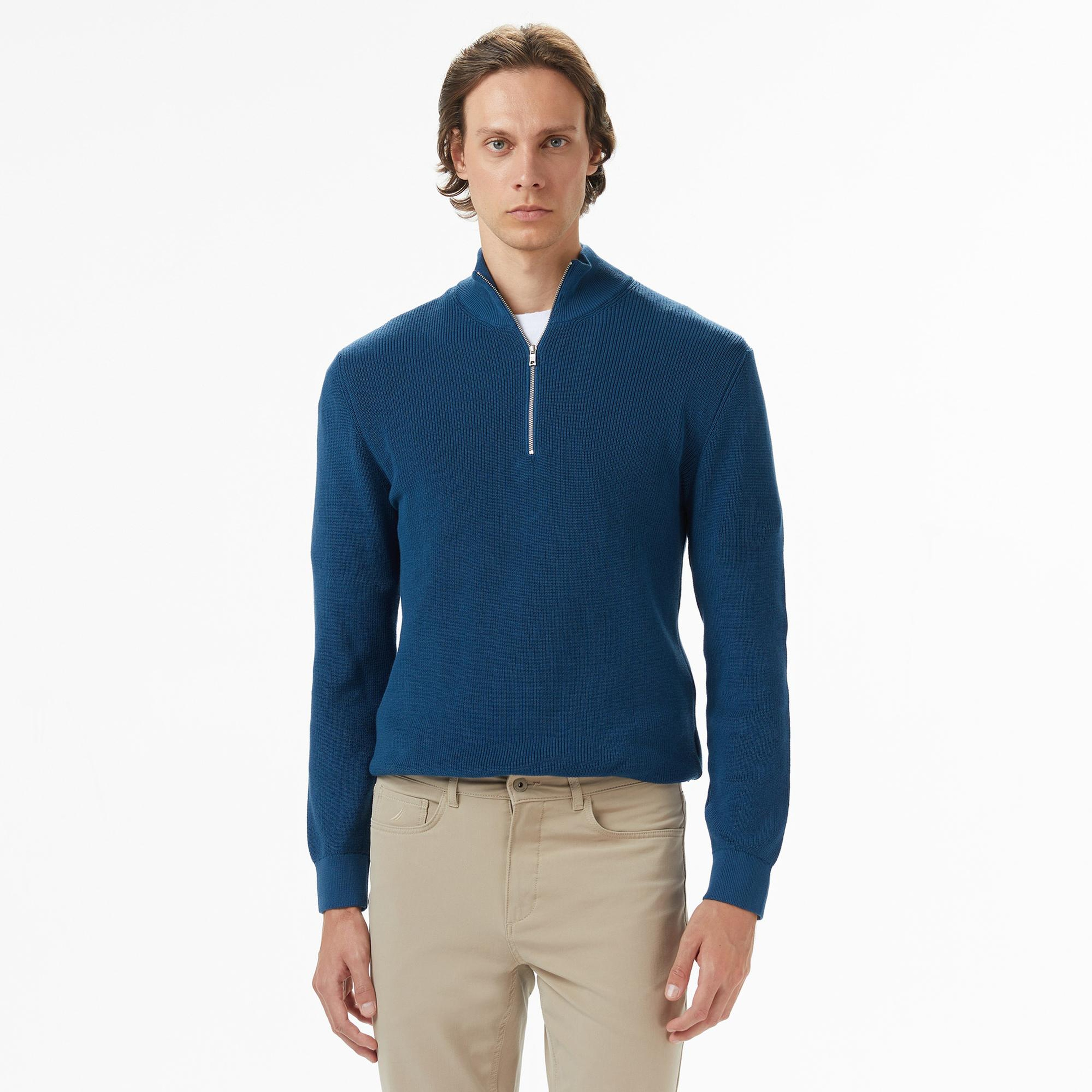 Nautica Erkek Mavi Classic Fit Kazak