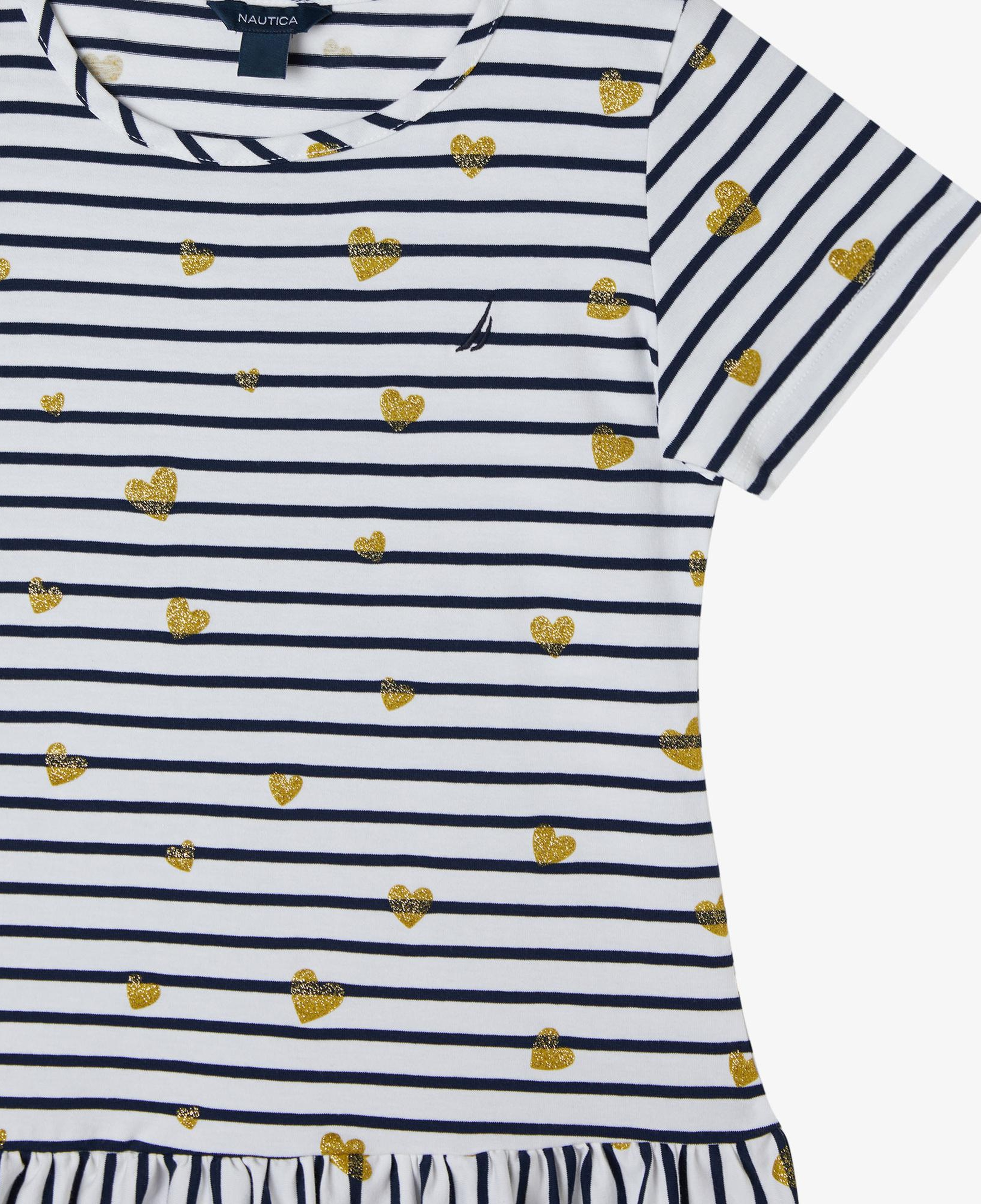 Nautica Kız Çocuk Lacivert Kısa Kollu Baskılı Elbise