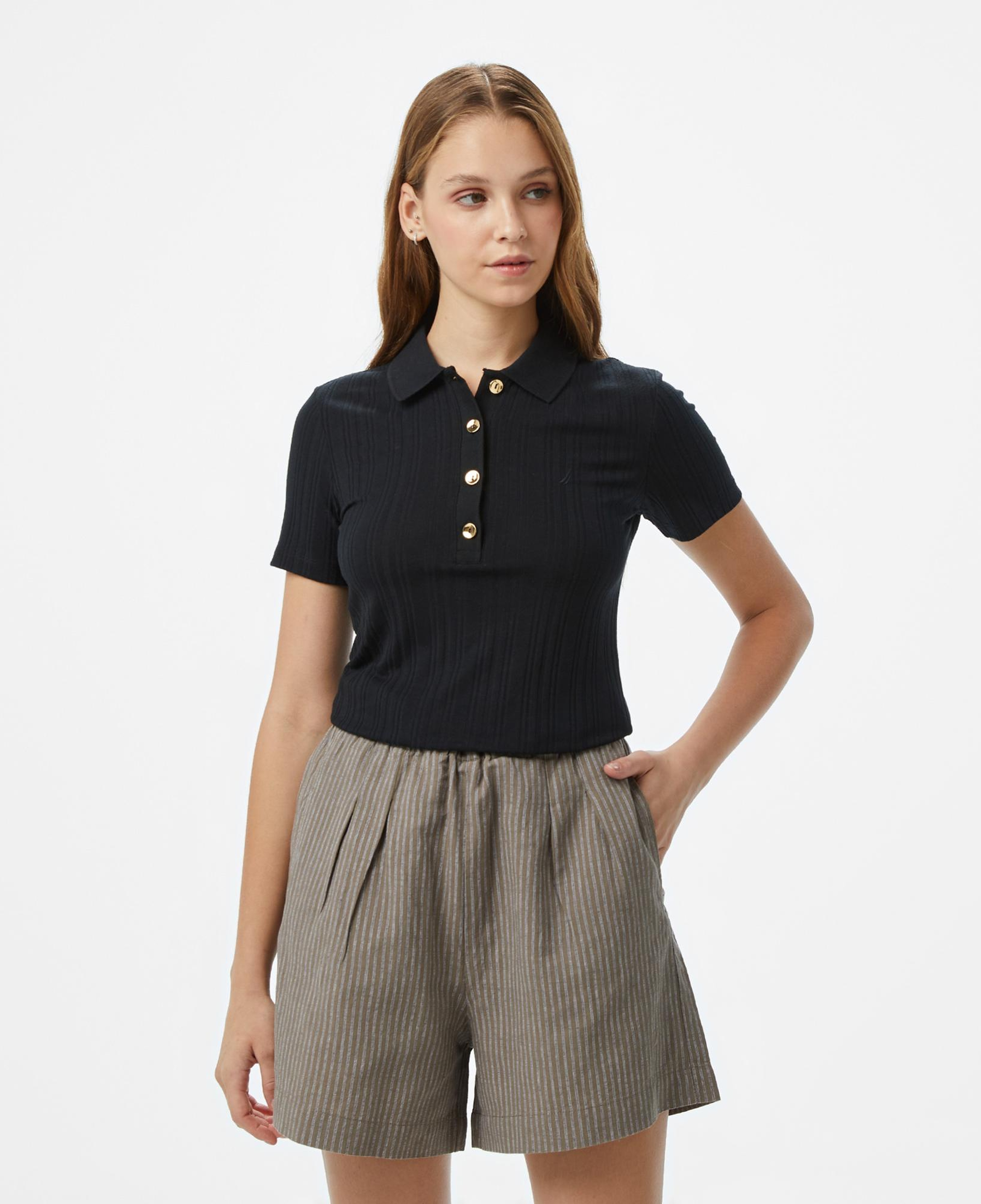 Nautica Kadın Siyah Regular Fit Polo