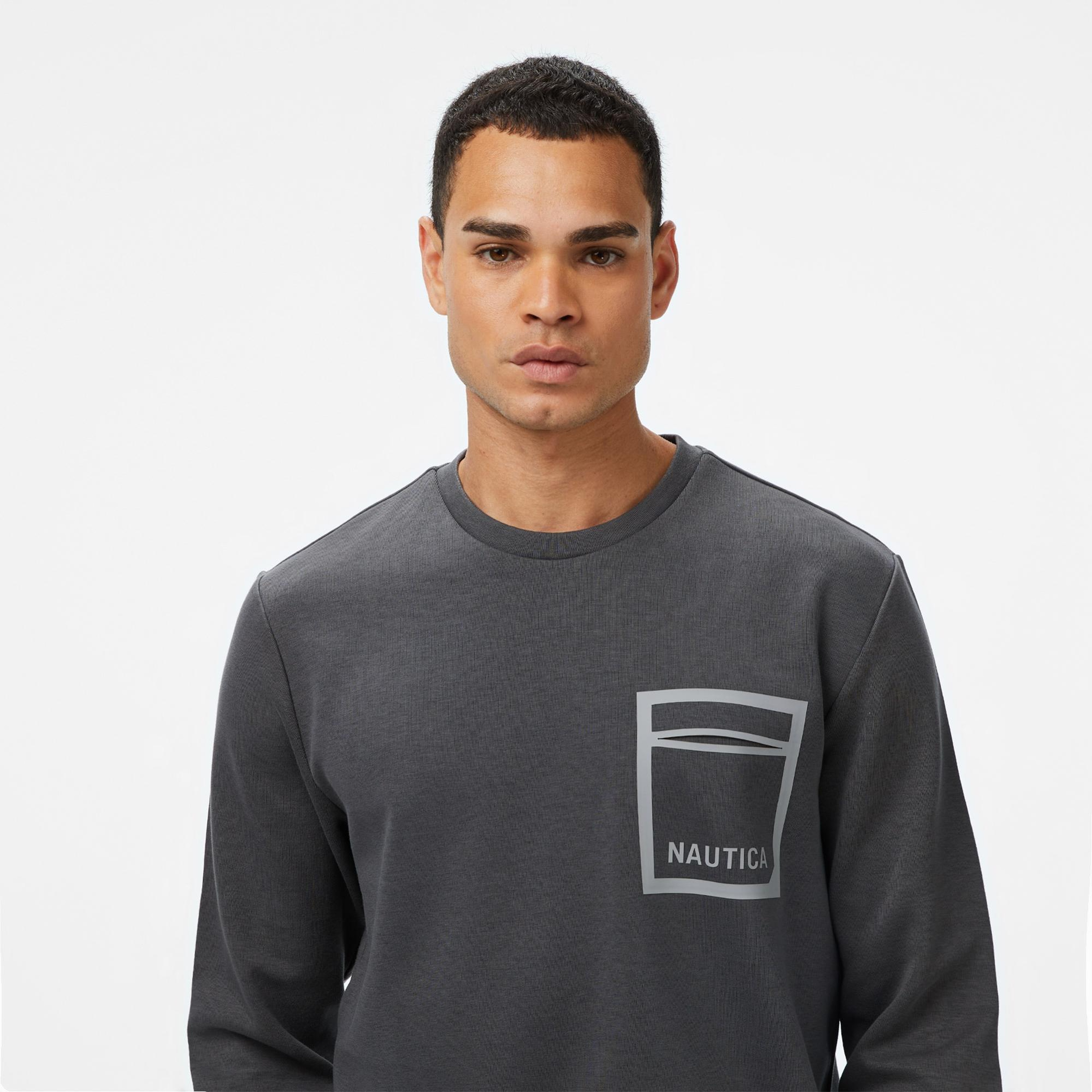 Nautica Erkek Gri Classic Fit Sweatshirt