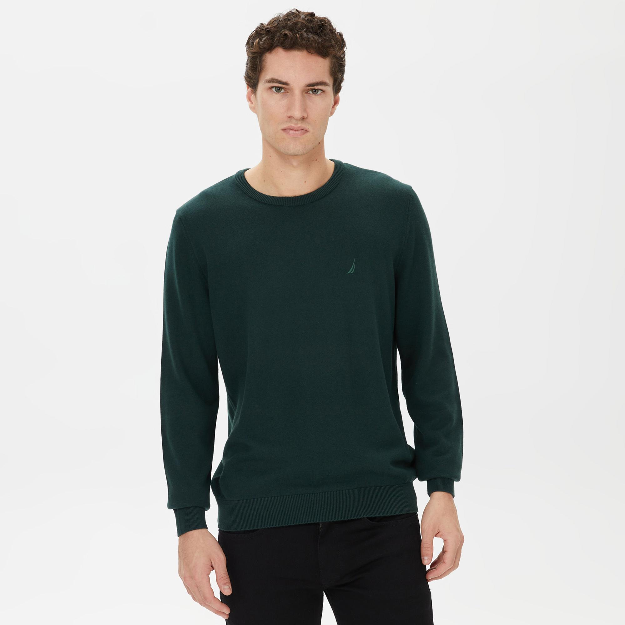 Nautica Erkek Yeşil Standart Fit Kazak