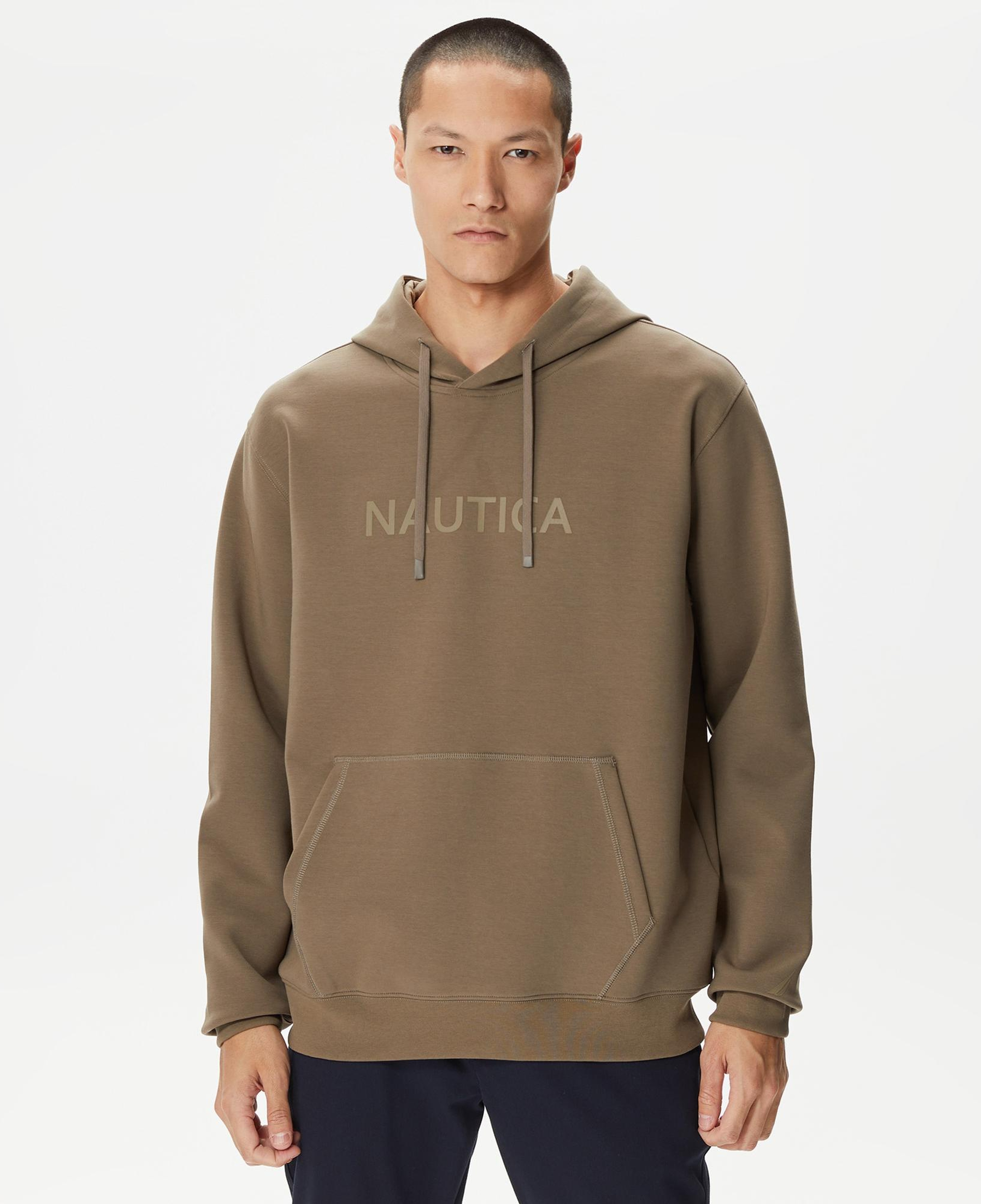 Nautica Erkek Kahverengi Standart Fit Kapüşonlu Sweatshirt