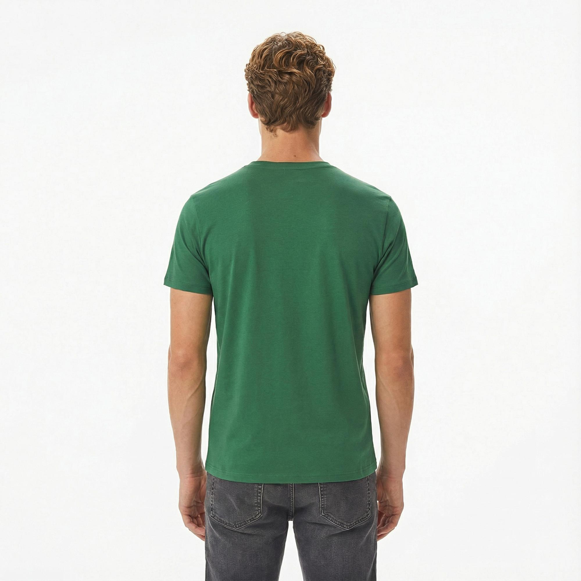 Lacoste Erkek Slim Fit Bisiklet Yaka Koyu Yeşil T-Shirt