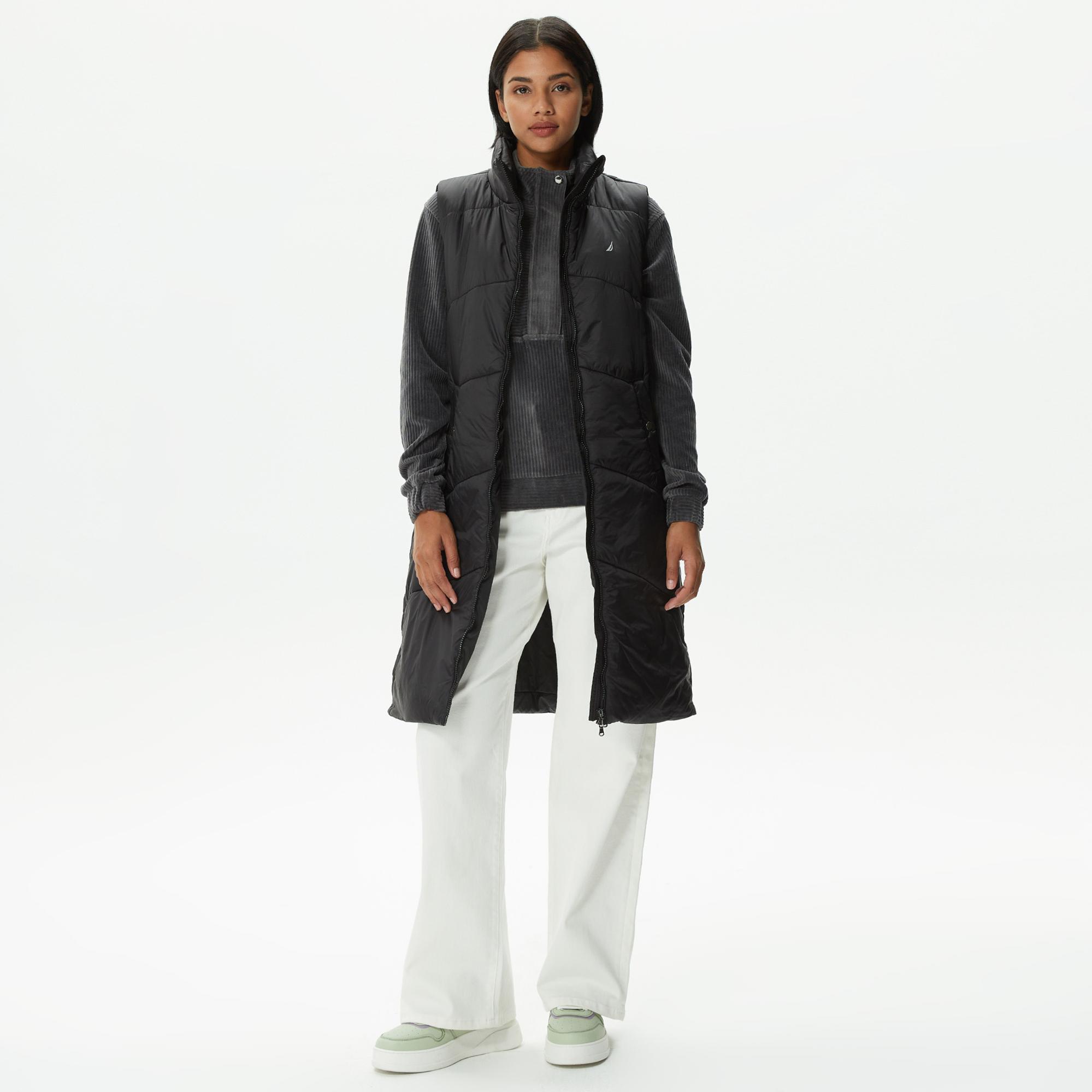 Nautica Kadın Siyah Relaxed Fit Yelek