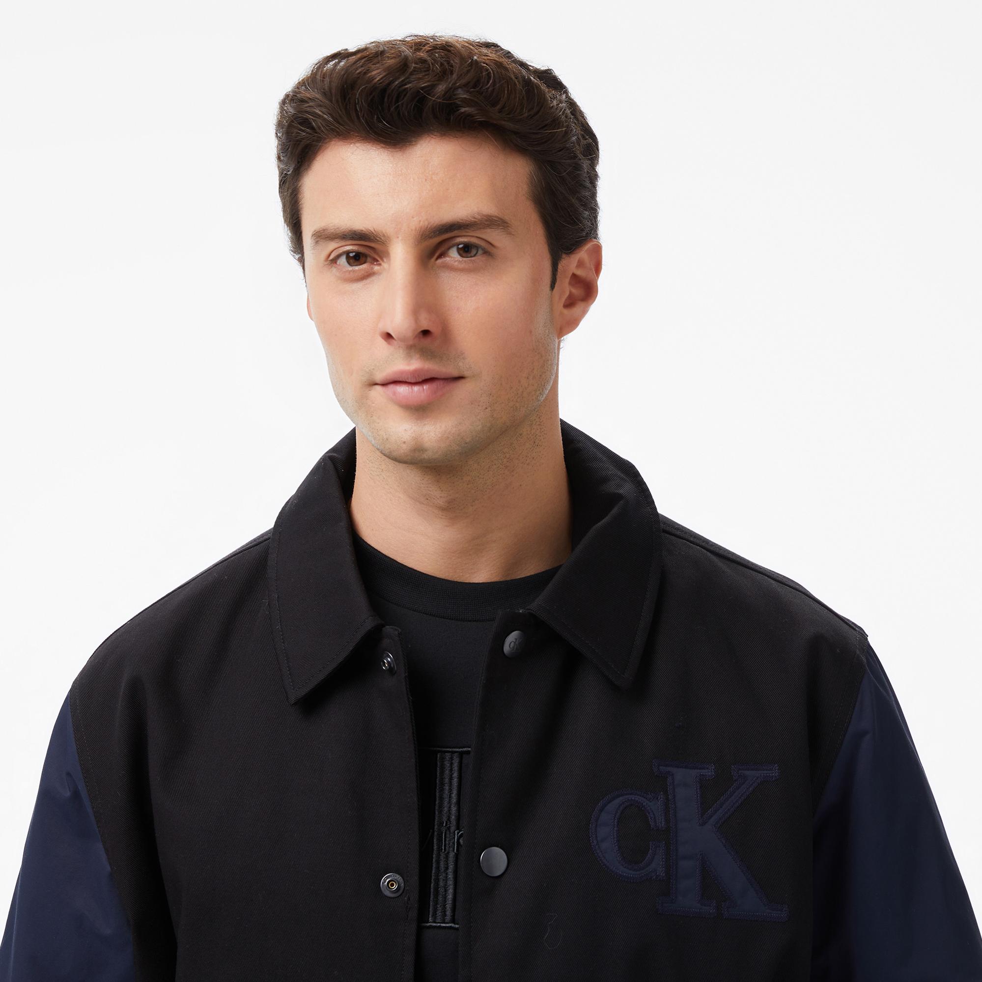 Calvin Klein Cotton Nylon Varisty Bomber Erkek Siyah Ceket