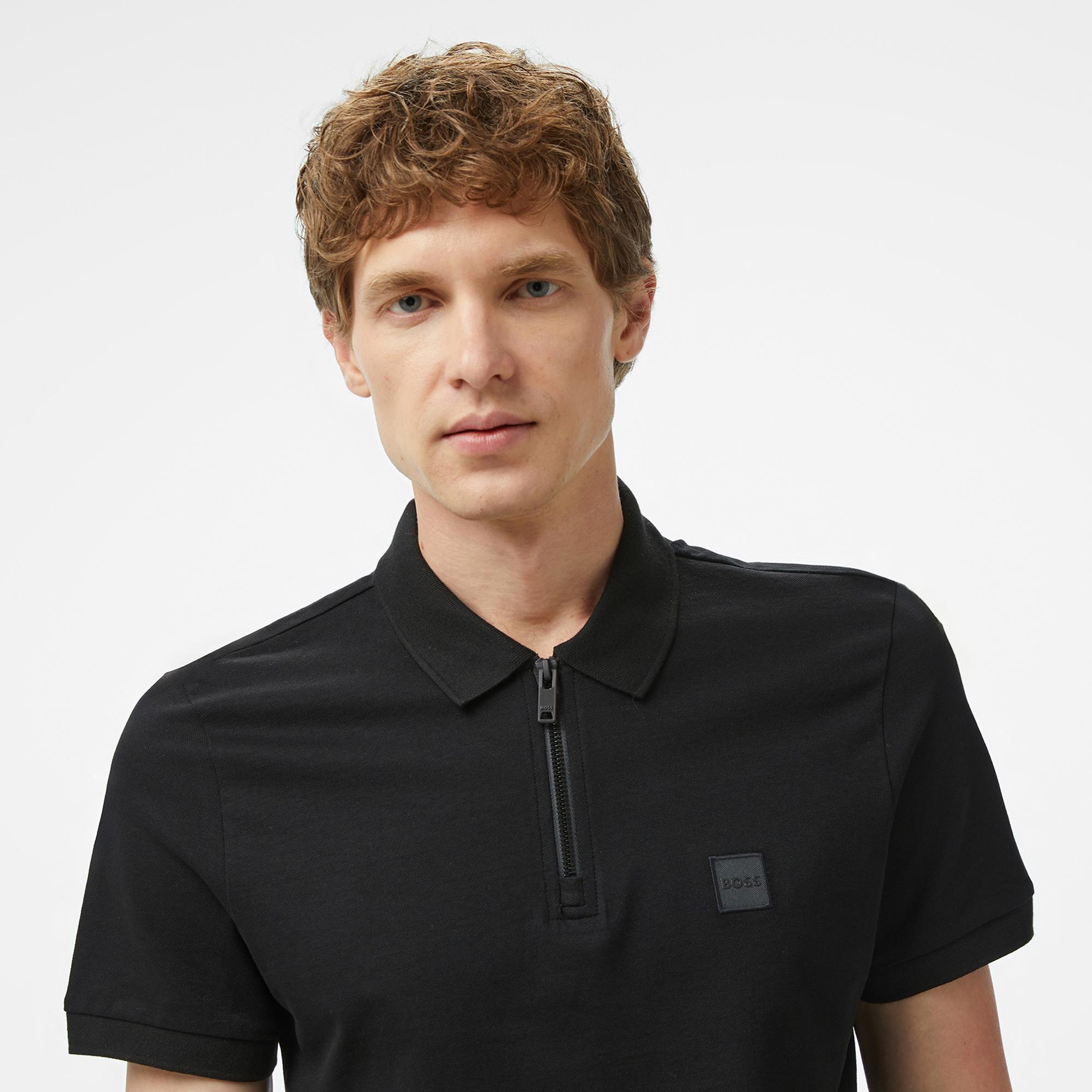 Boss Passerzip Erkek Siyah Polo
