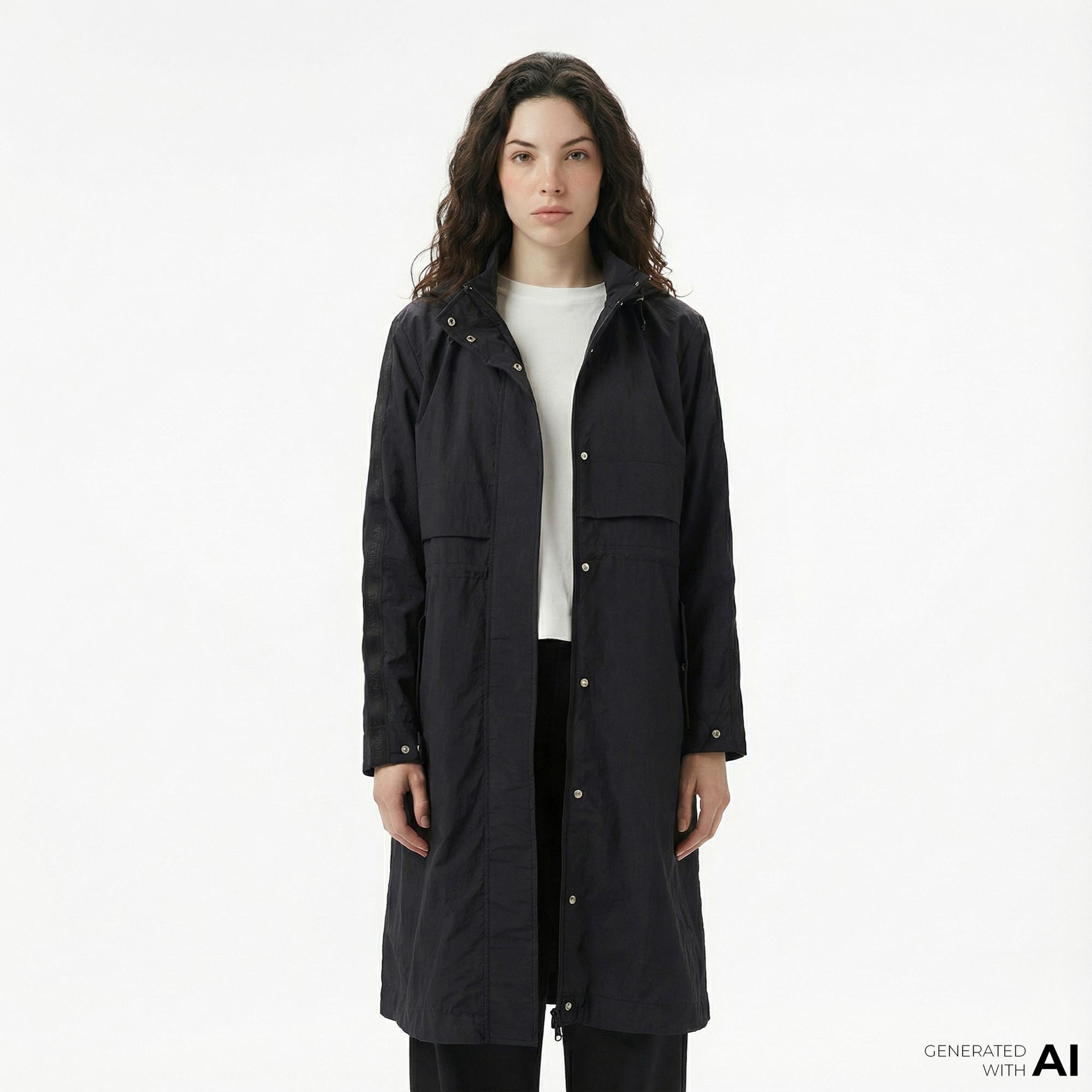 Lacoste Kadın Kapüşonlu Siyah Mont