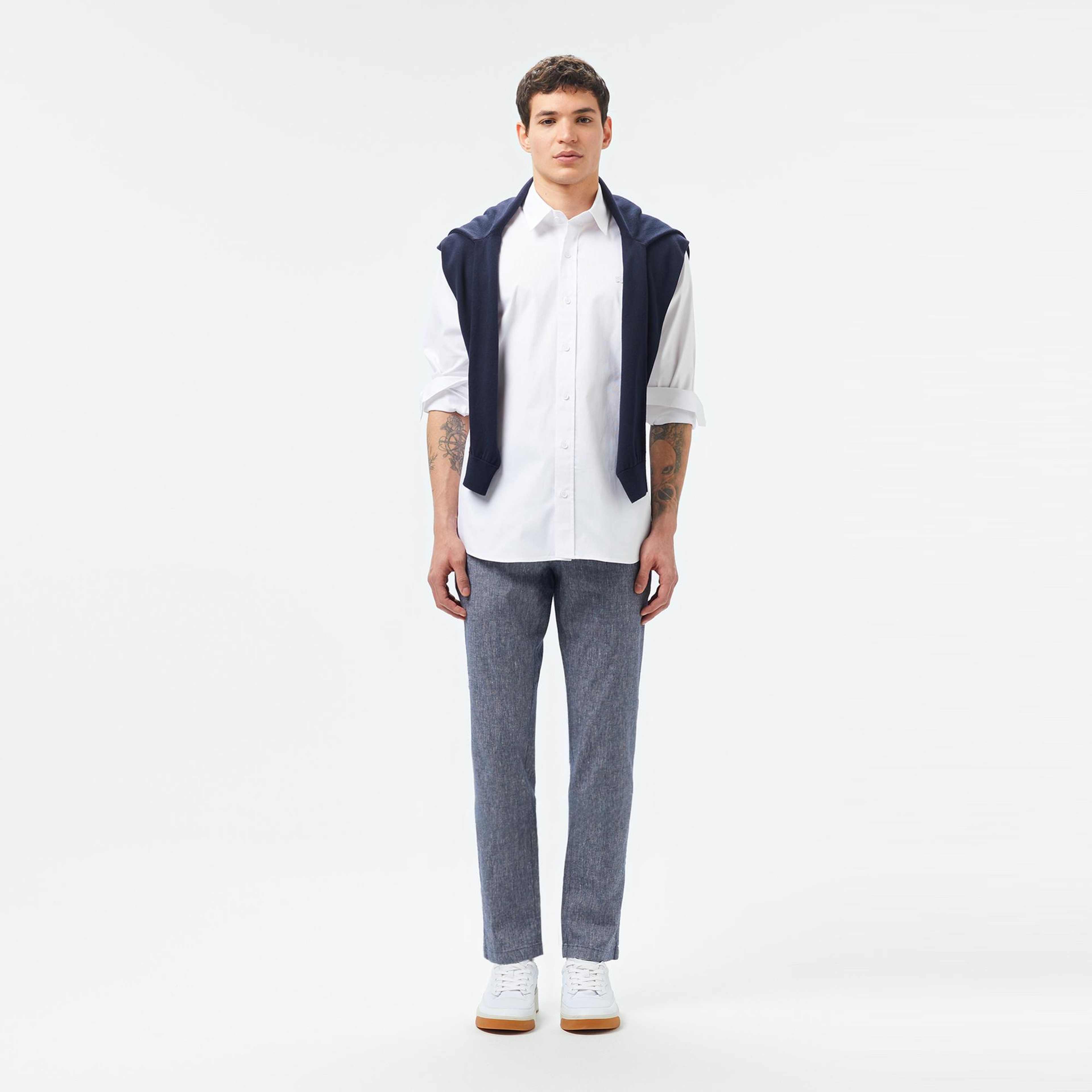 Lacoste Erkek Slim Fit Beyaz Gömlek