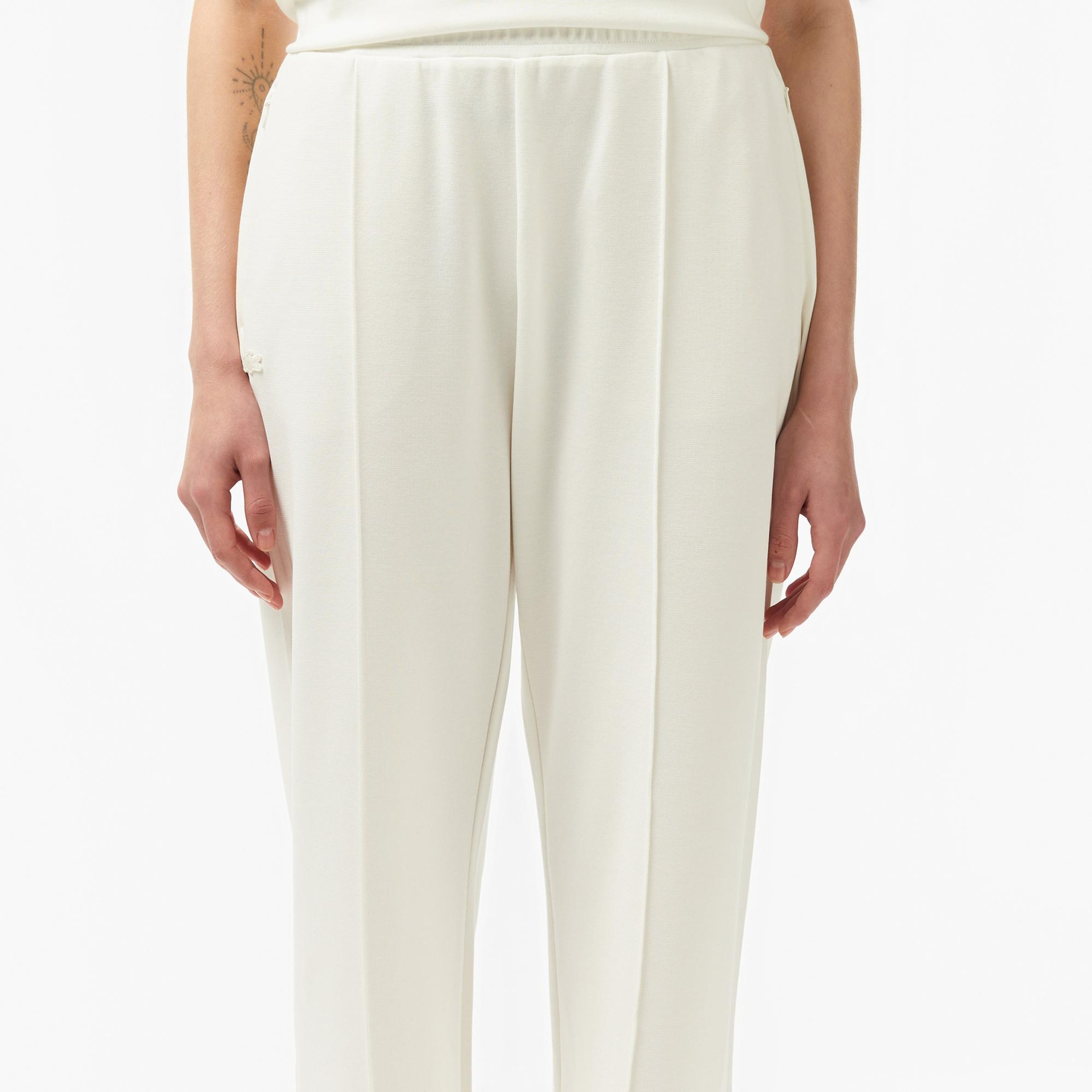 Lacoste Kadın Relaxed Fit Beyaz Pantolon