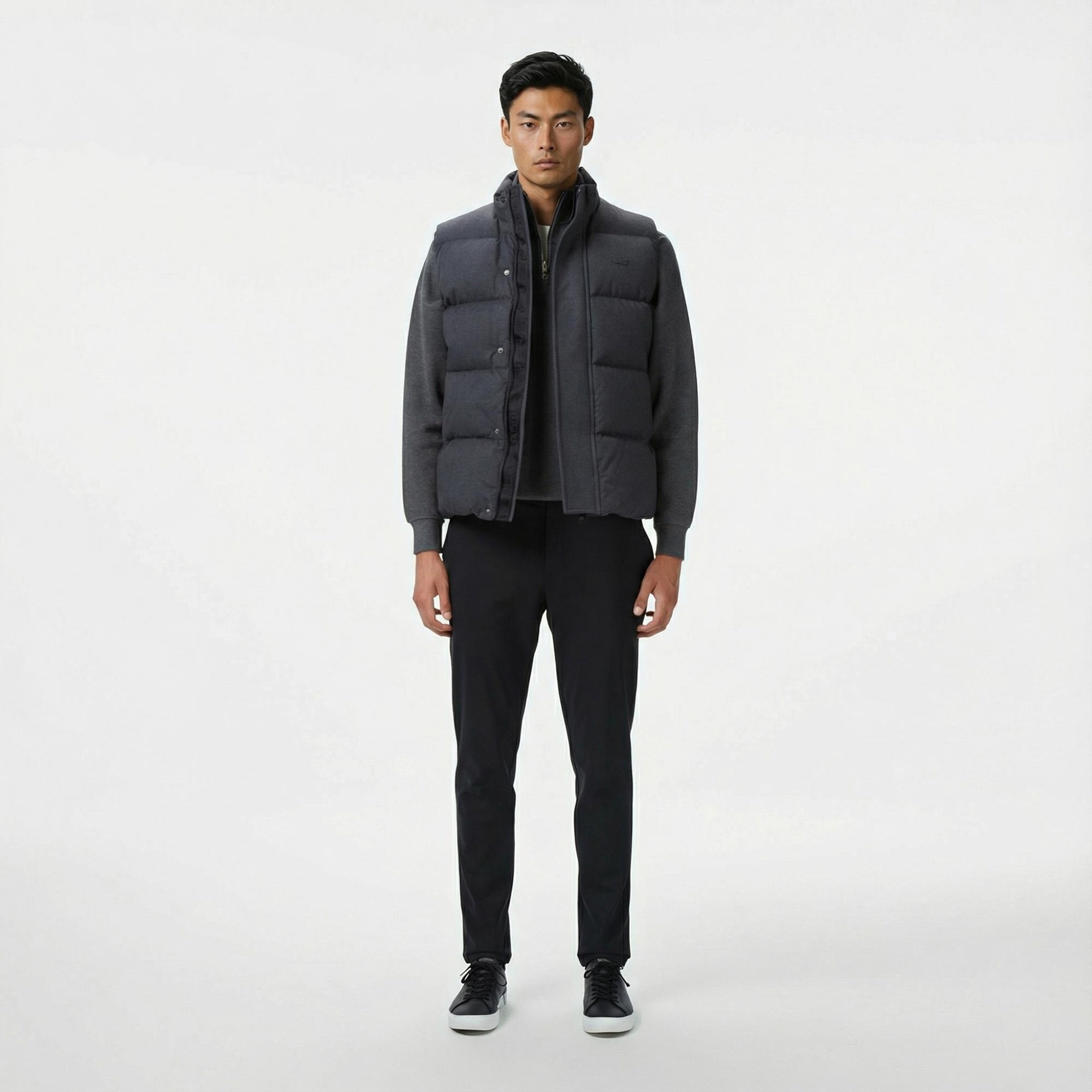 Lacoste Erkek Dik Yaka Koyu Gri Yelek